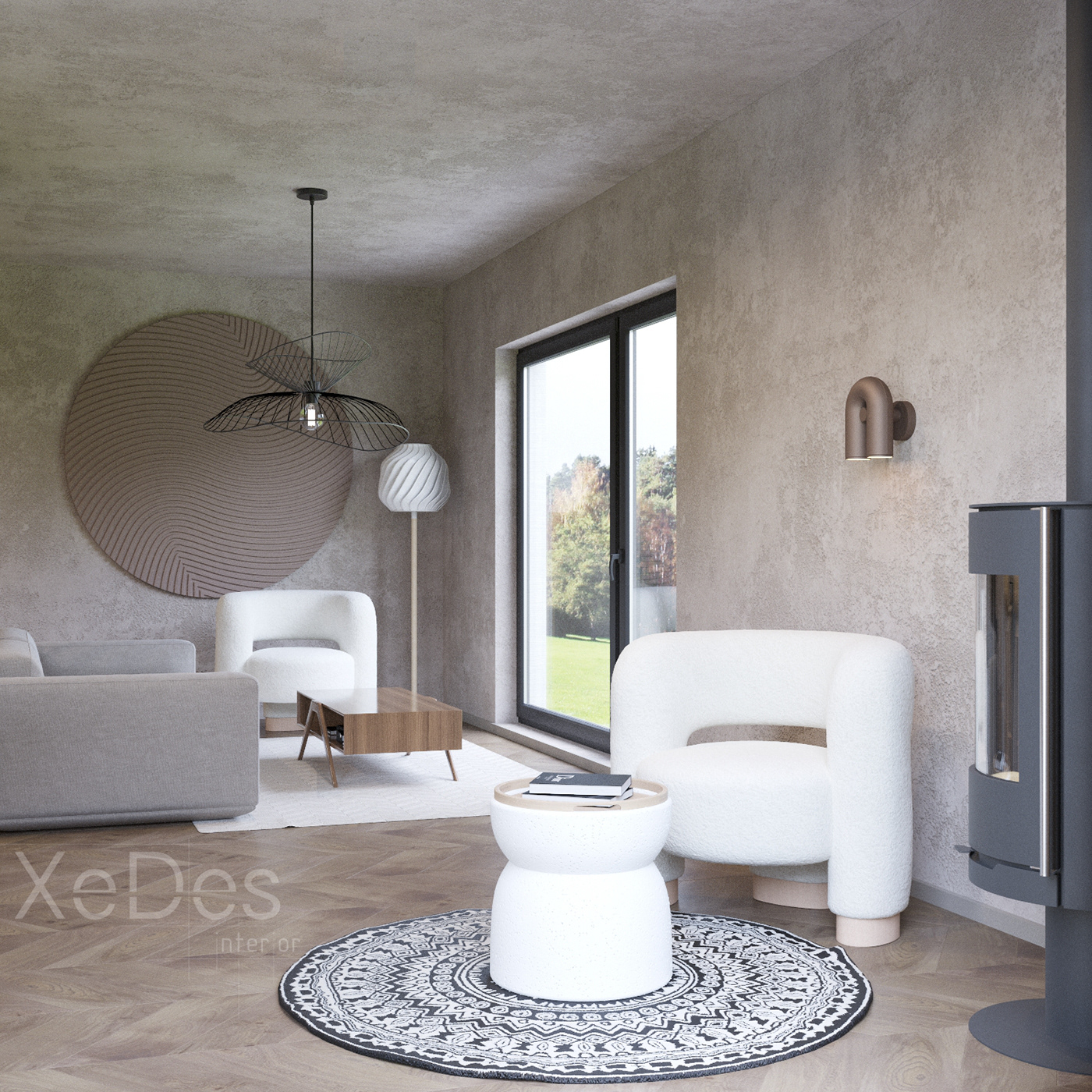 Interior 3ds max interior design  corona visualization Japandi 3D Visualization Minimalism houseinterior