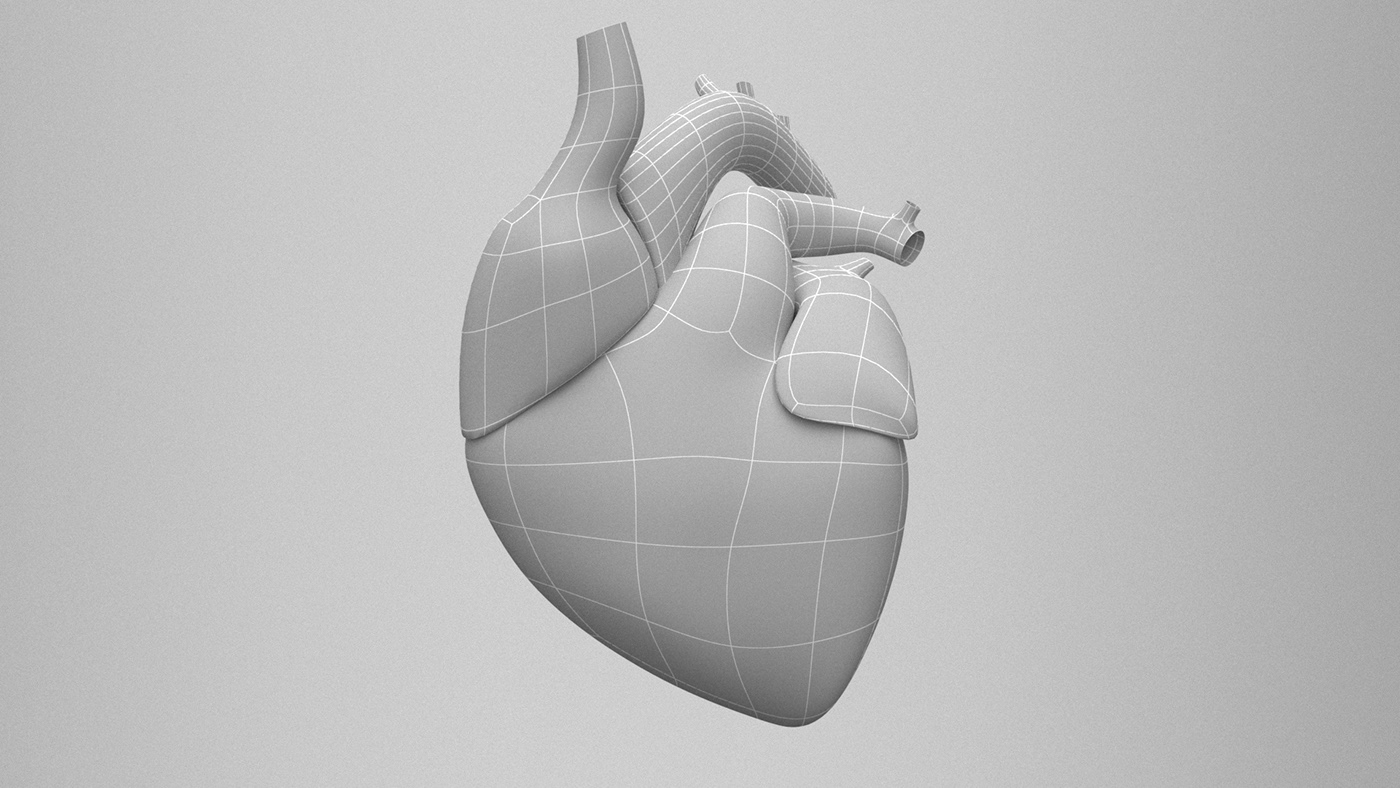 3D model anatomic anatomy aorta atrium Character heart attack human heart internal organs stroke