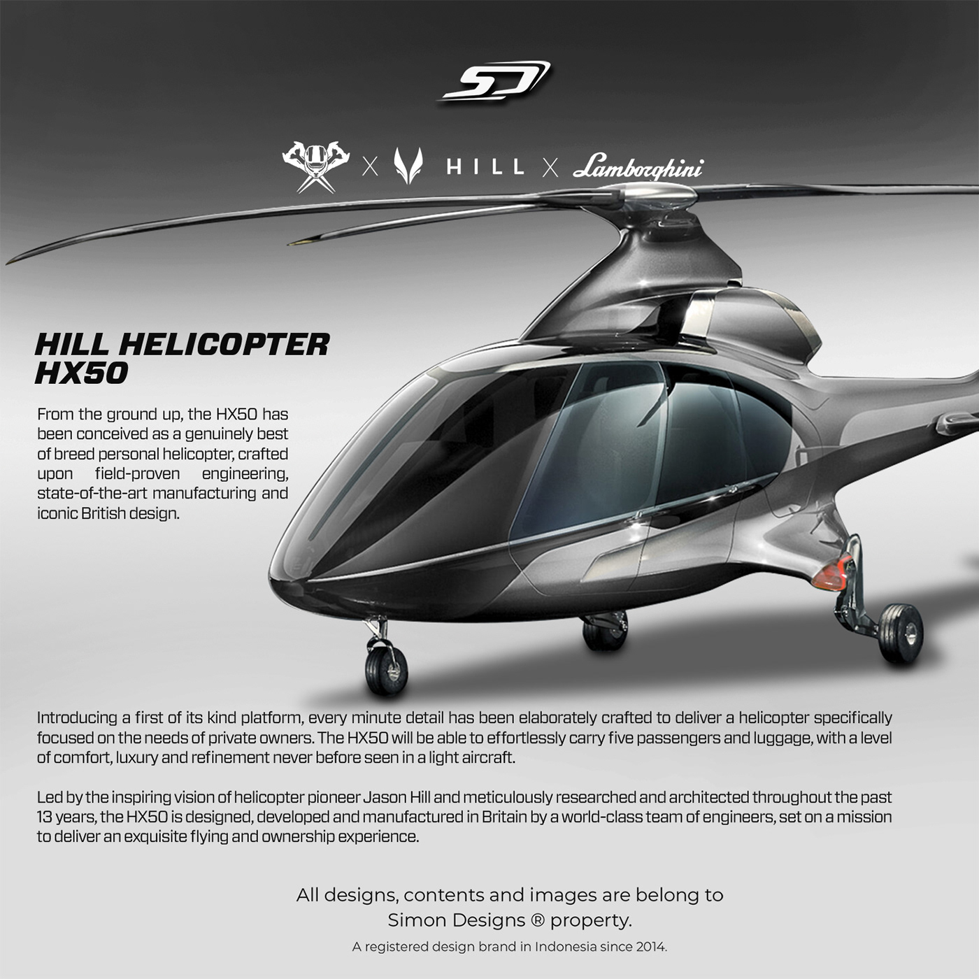 aviation design Aviation World cool designer digital modification Halo Helicopter Design Hill Helicopter lamborghini Simon Designs