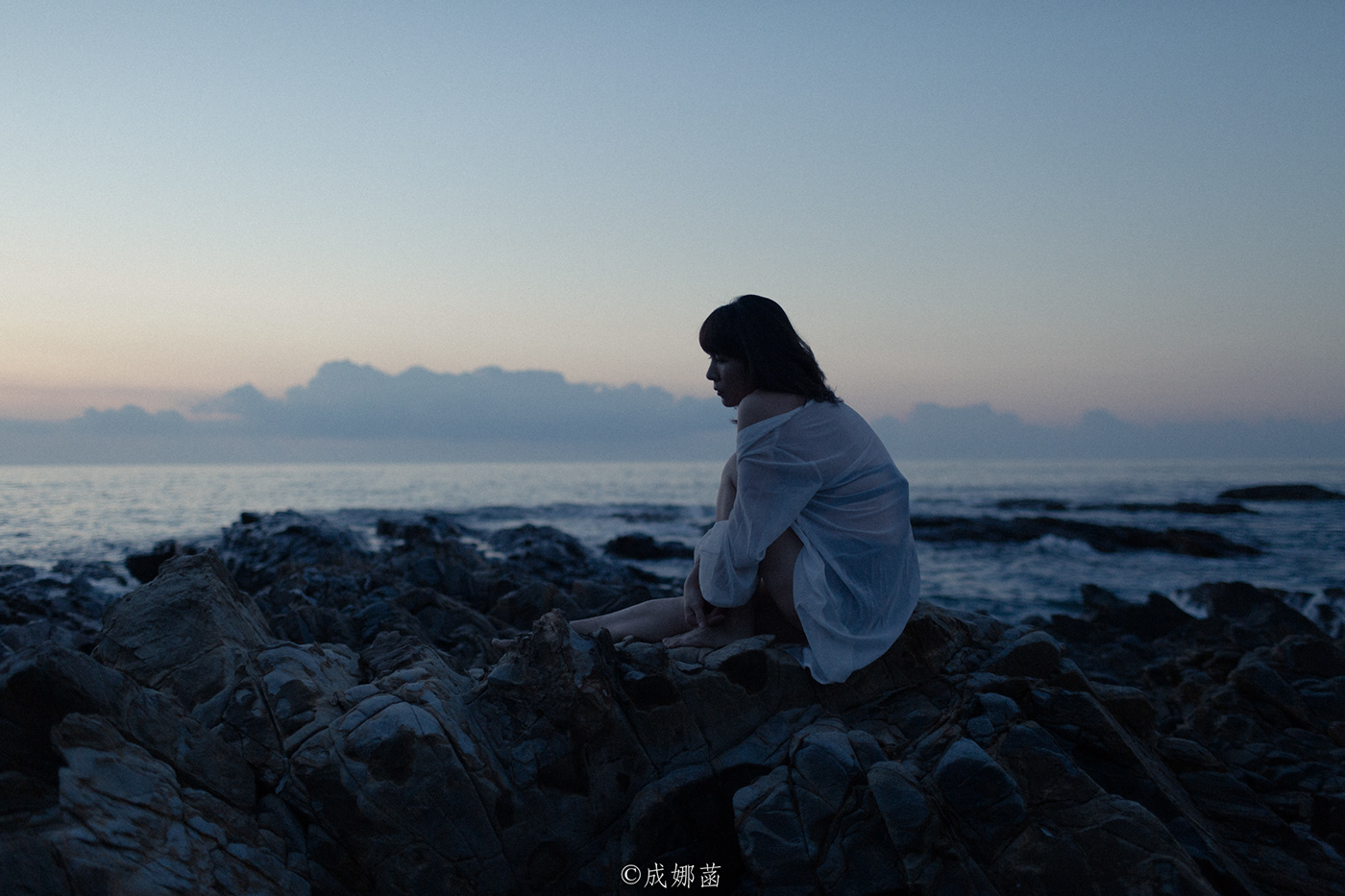 Photography  portrait beauty woman Emotional sea Ocean DAWN Sunrise SKY