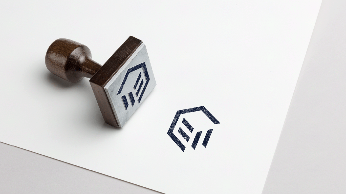 brand identity construction building worker Logo Design minimalist clean simple shape rectangular