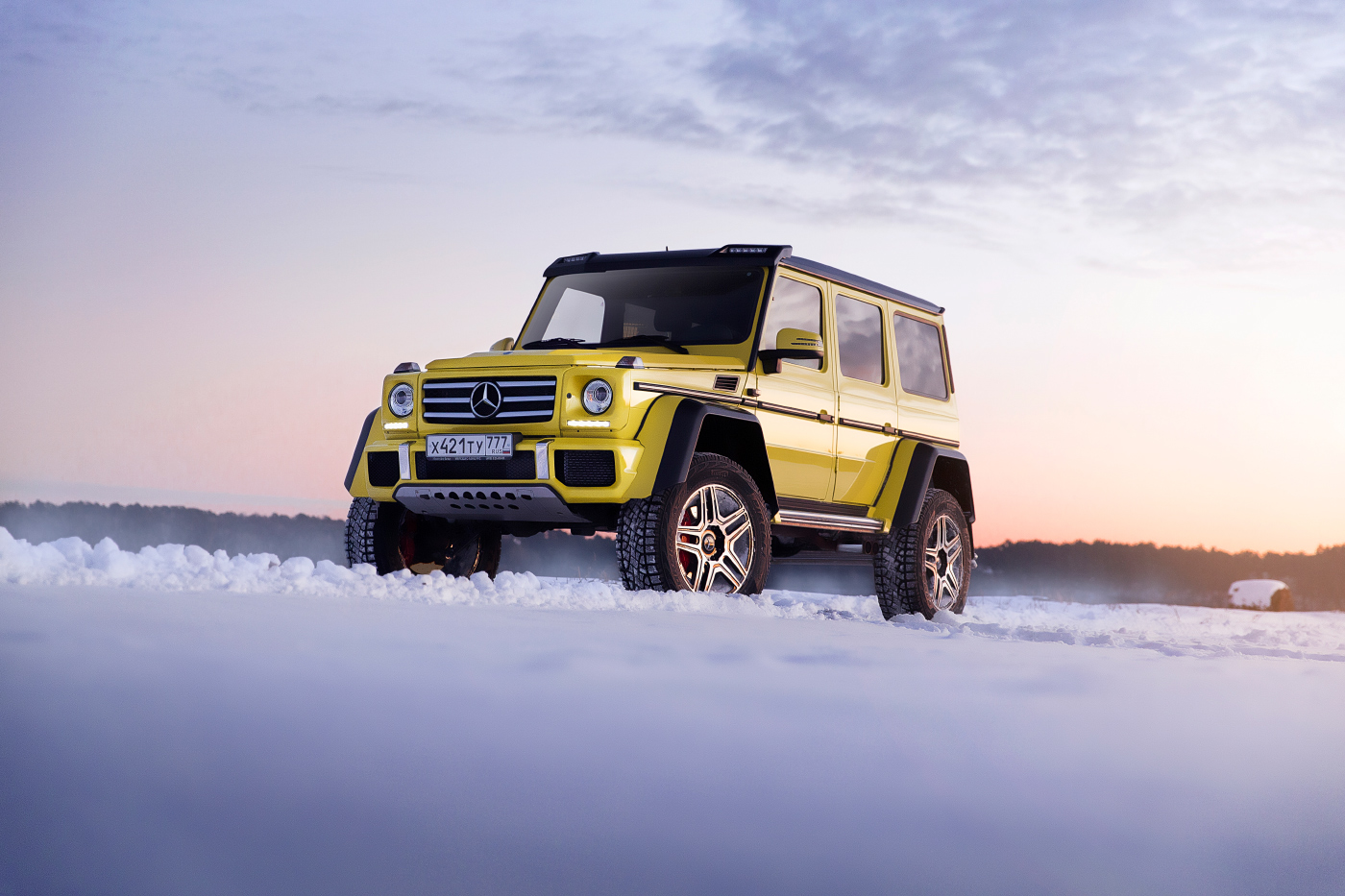 car automotive   mercedes-benz G500 Gelenvagen mercedes snow Russia
