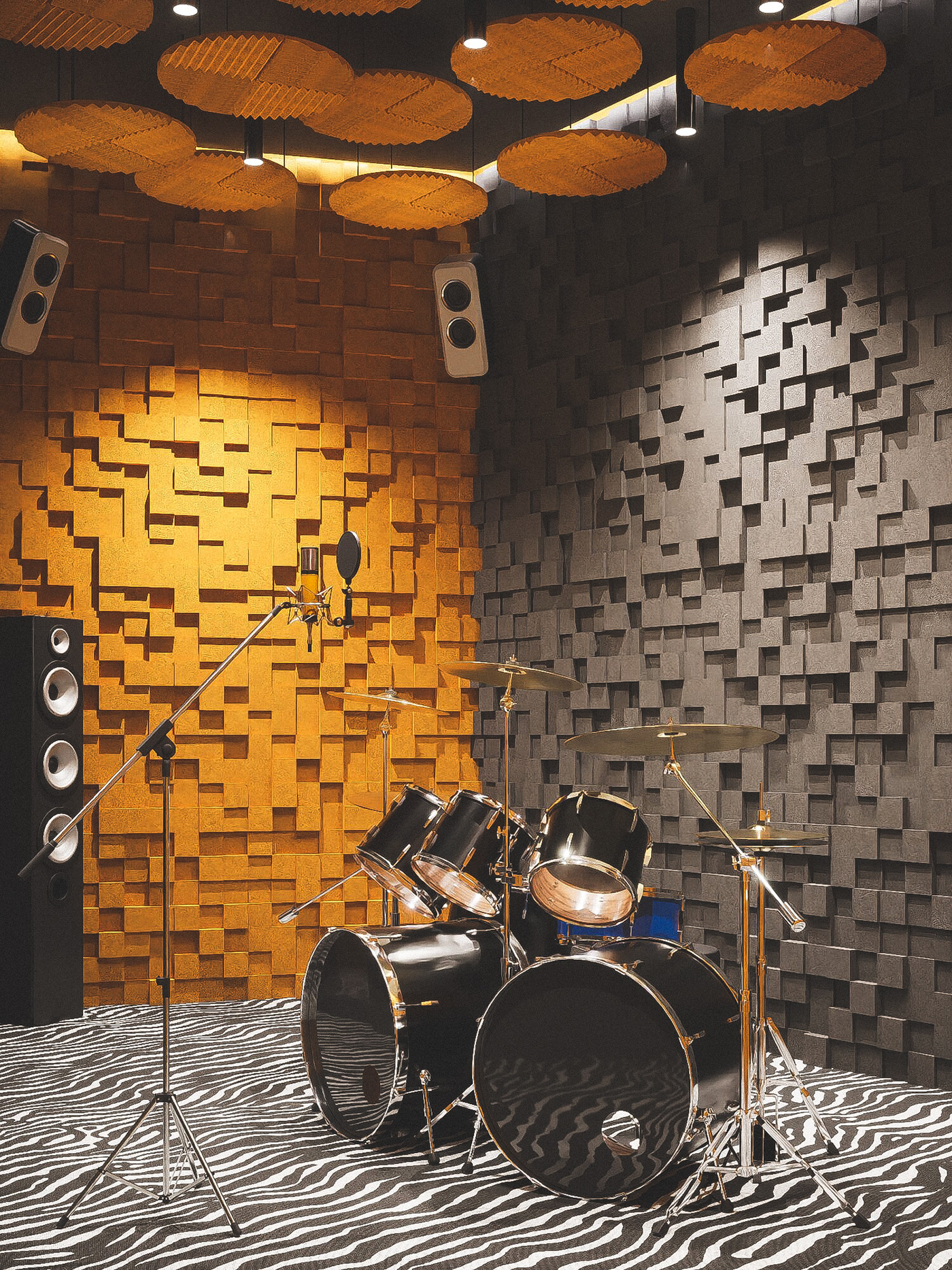 Recording studio interior design  visualization art студия Render студия звукозаписи