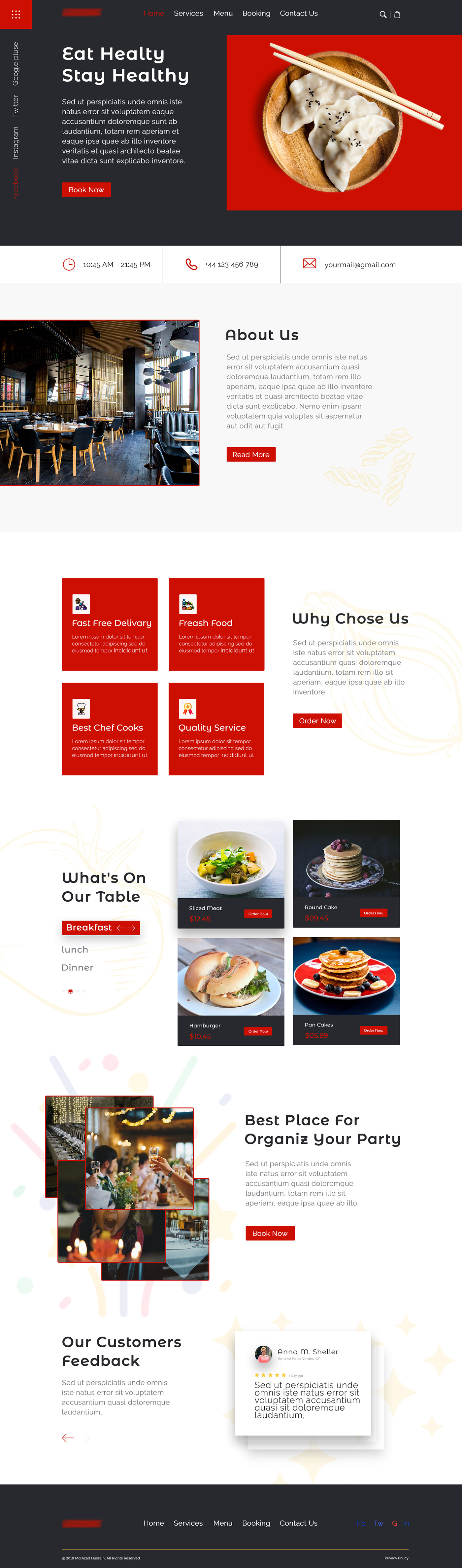 Clean Design Food  landing page minimal restaraunt typography   Website uiux
