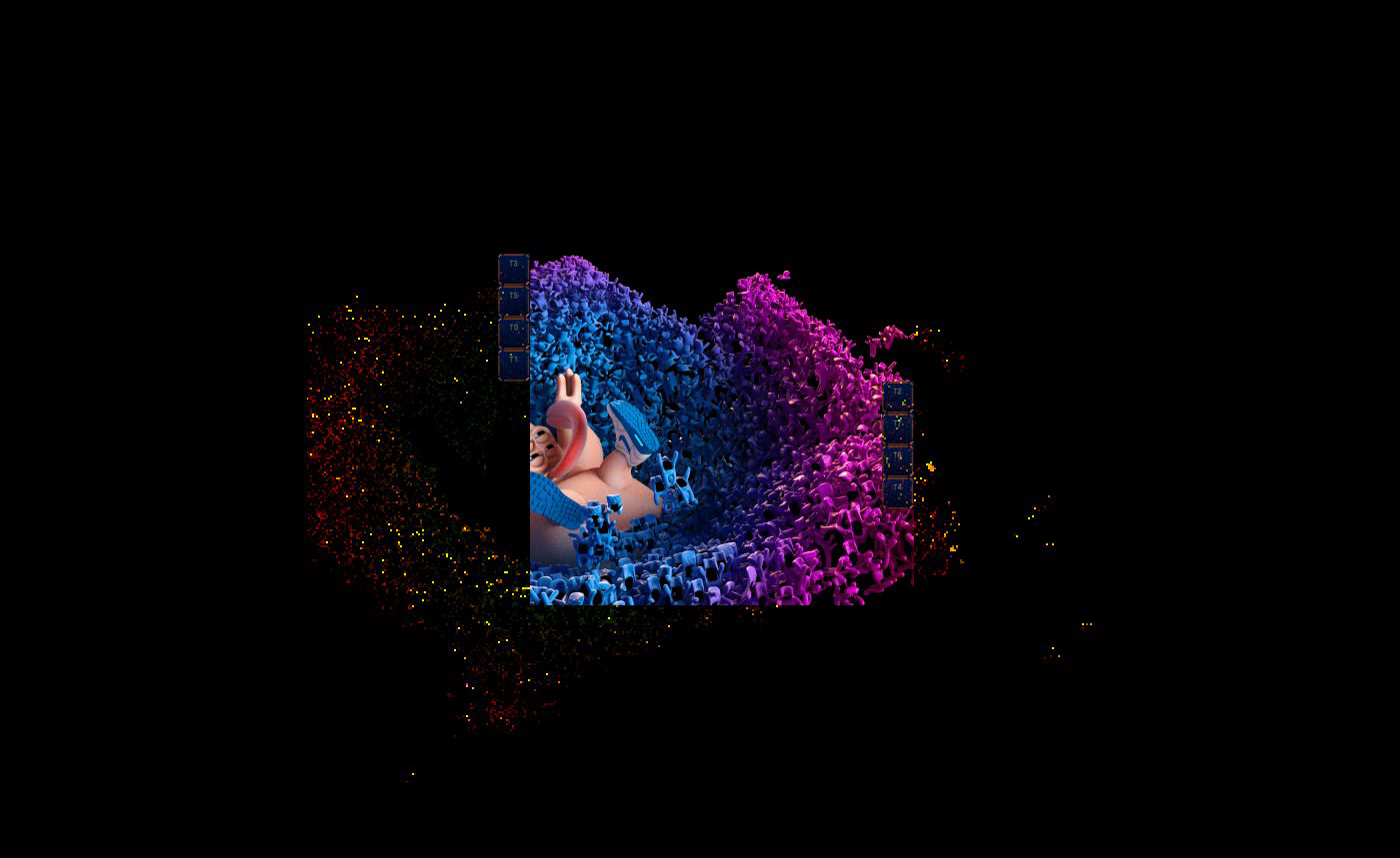 simulation creatures colors splash Liquid water motion Still particles