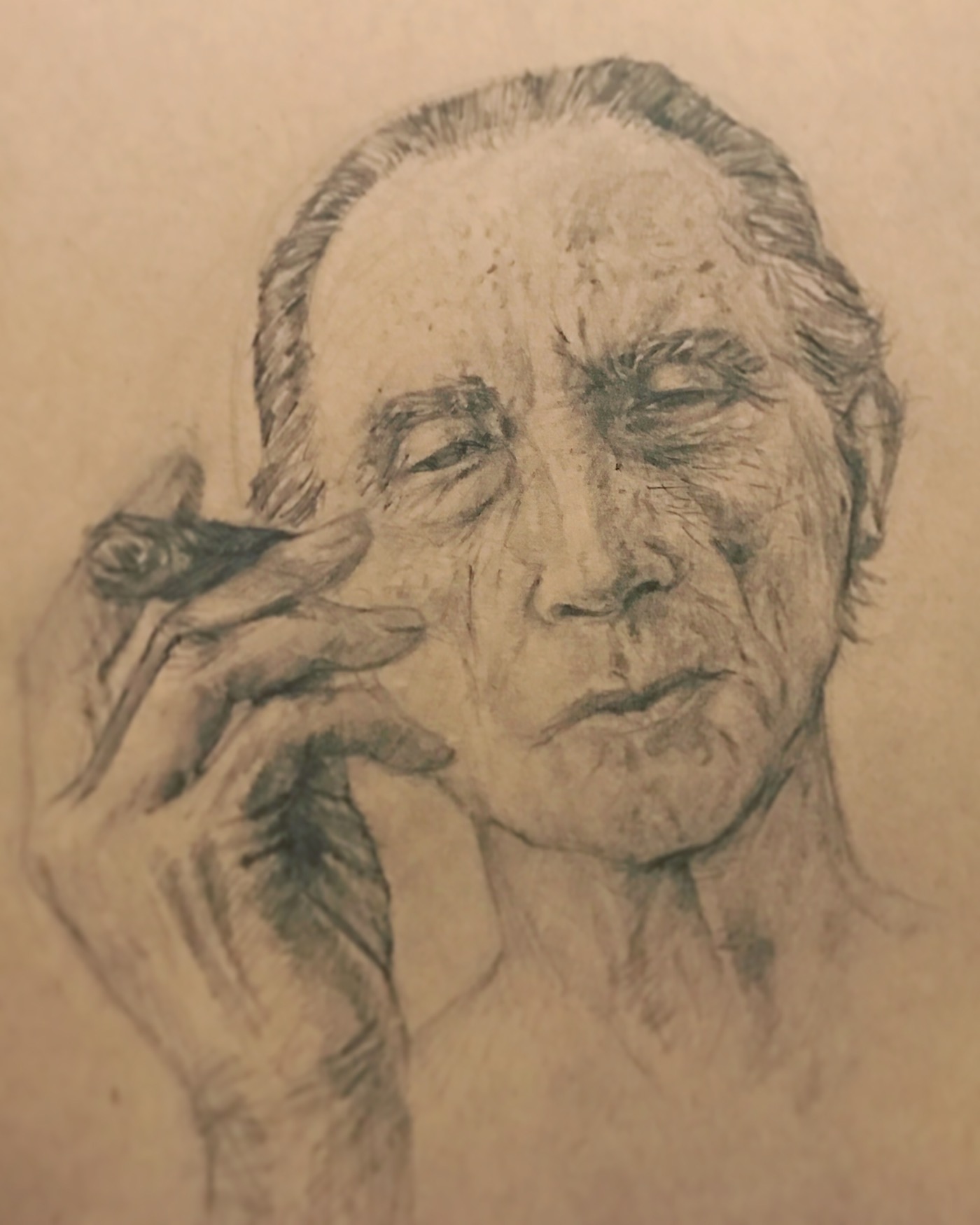 pencil portrait Marcel Duchamp