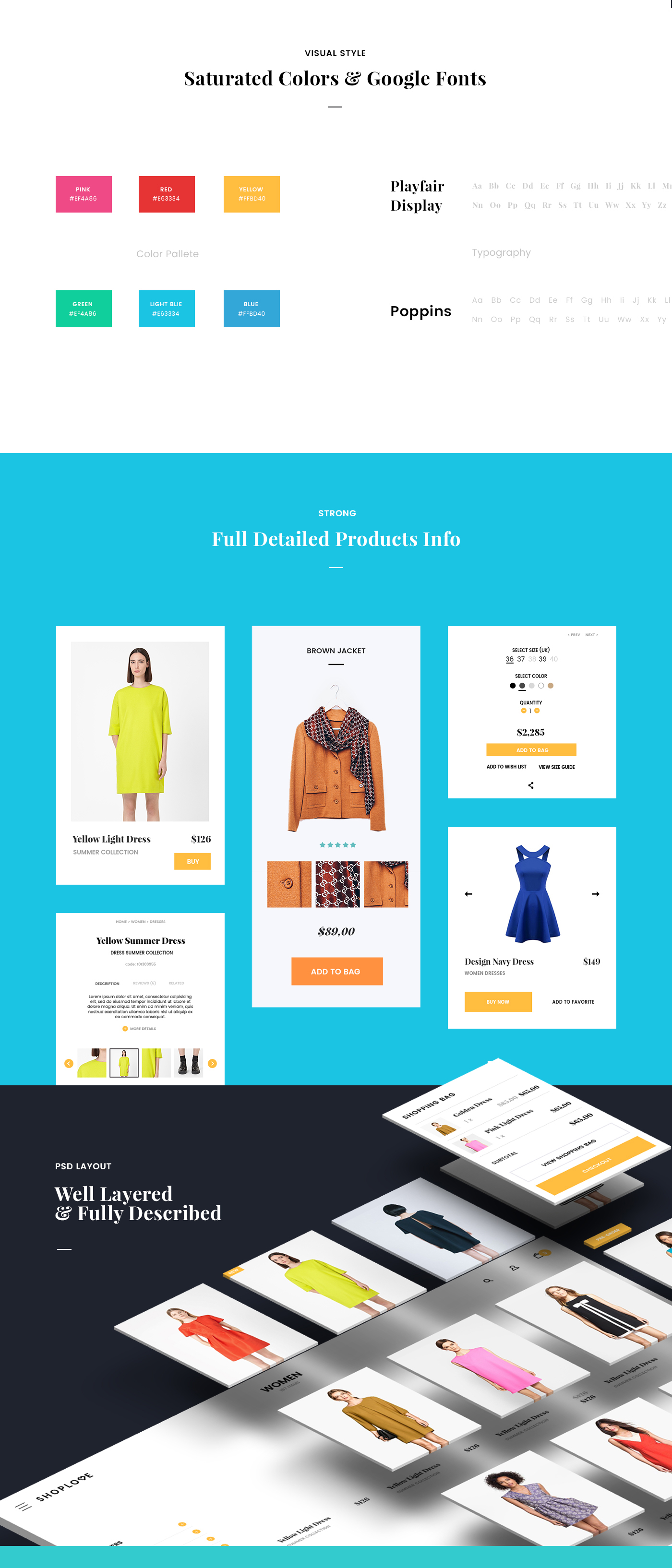 Theme shop shoplove psd e-commerce modern website UI ux design Webdesign modern store elegant Web