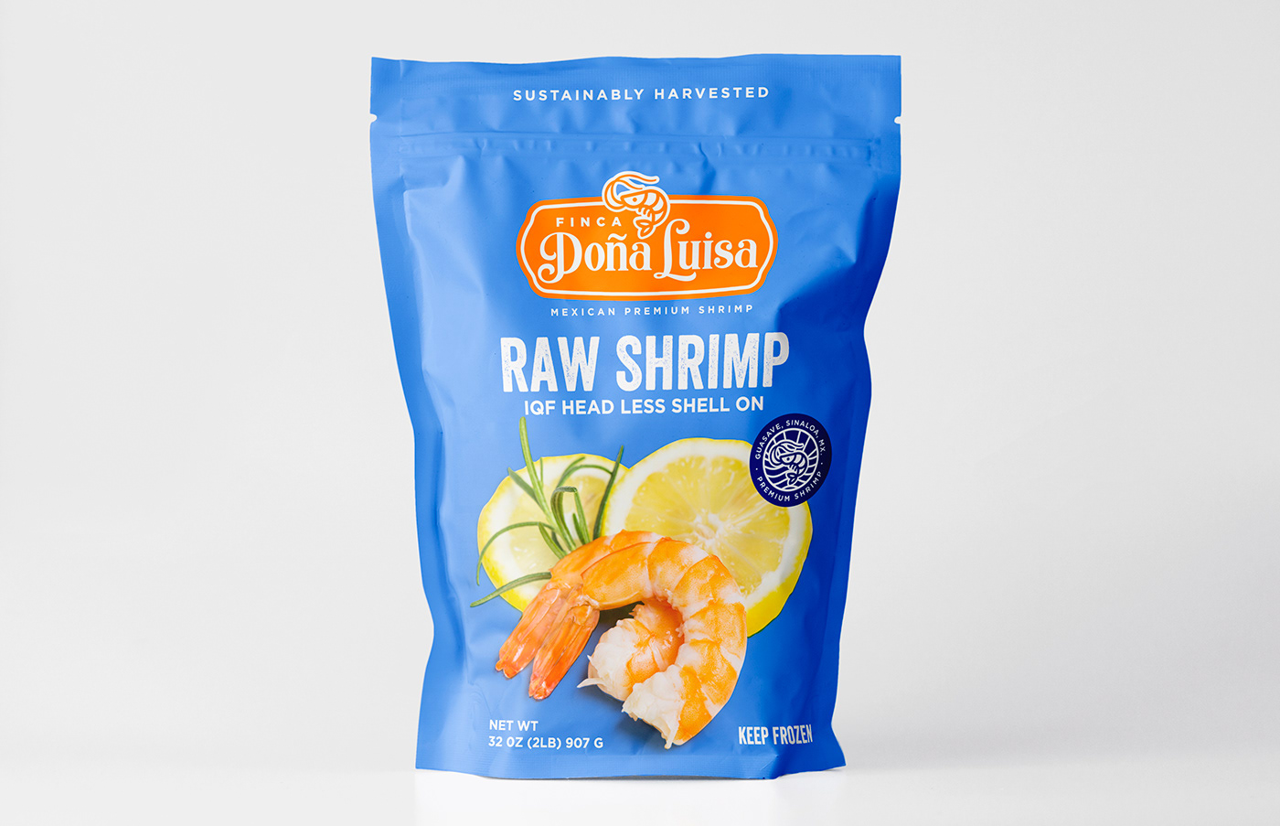 Acuicultura  brand identity branding  farming Food  Logo Design Packaging packaging design seafood shrimp