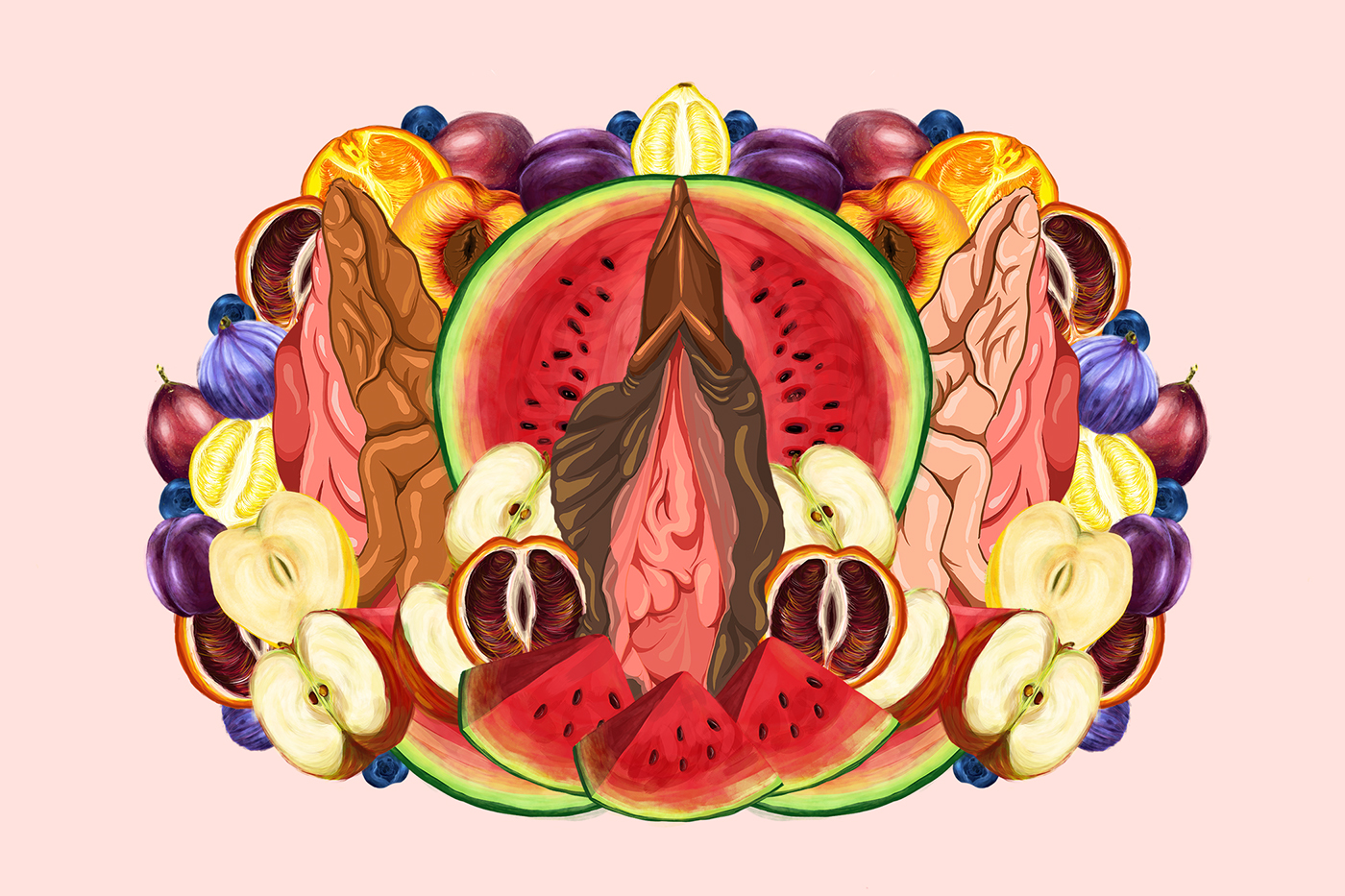 vagina Fruit Nature natural vitamin Belgrave Destiny Belgrave digital painting Digital Art 