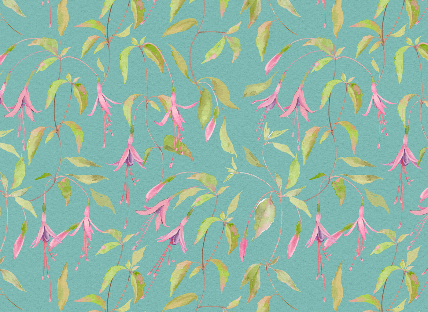 watercolor fuchsia pattern ILLUSTRATION 