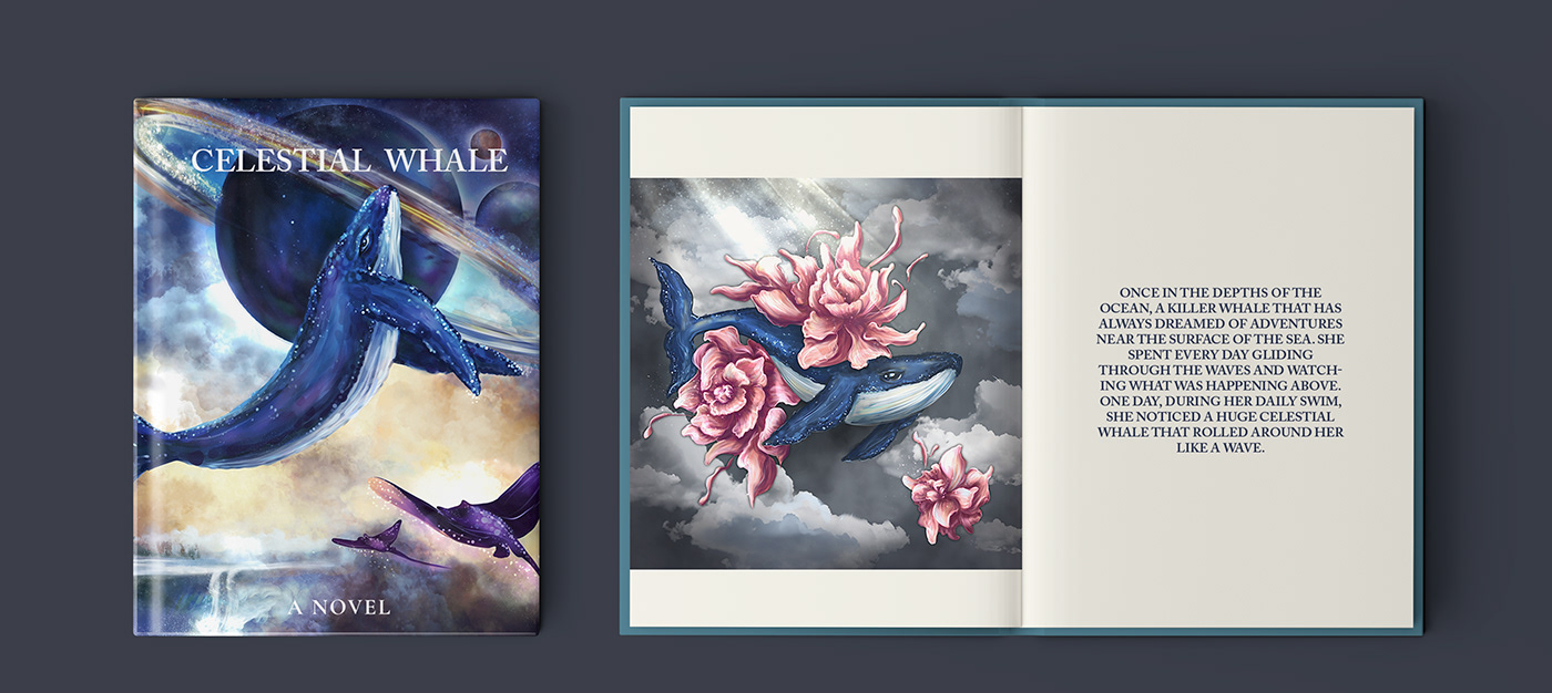 book book cover book design book illustration cover design fairytale illustrations Whale