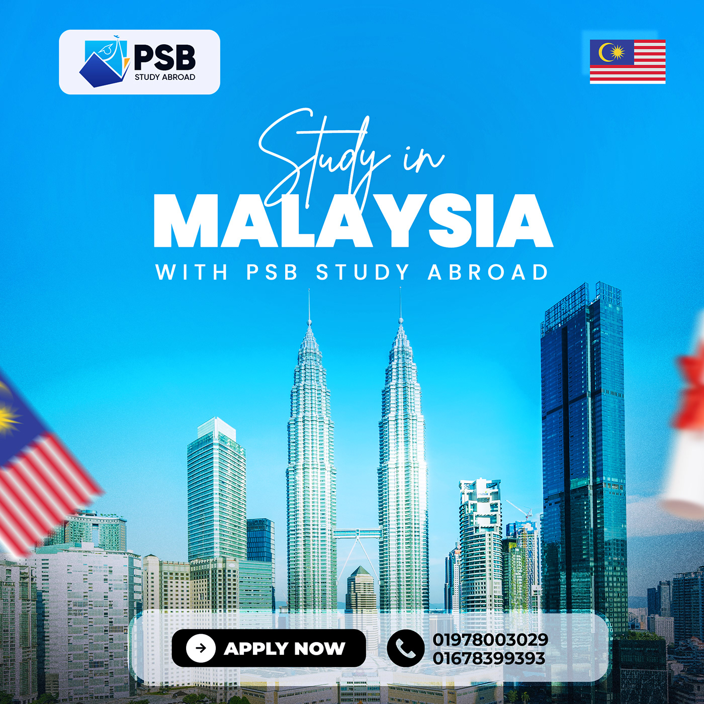 PSB Study Abroad - Study in Malaysia - Minimal Social Media Post Design 