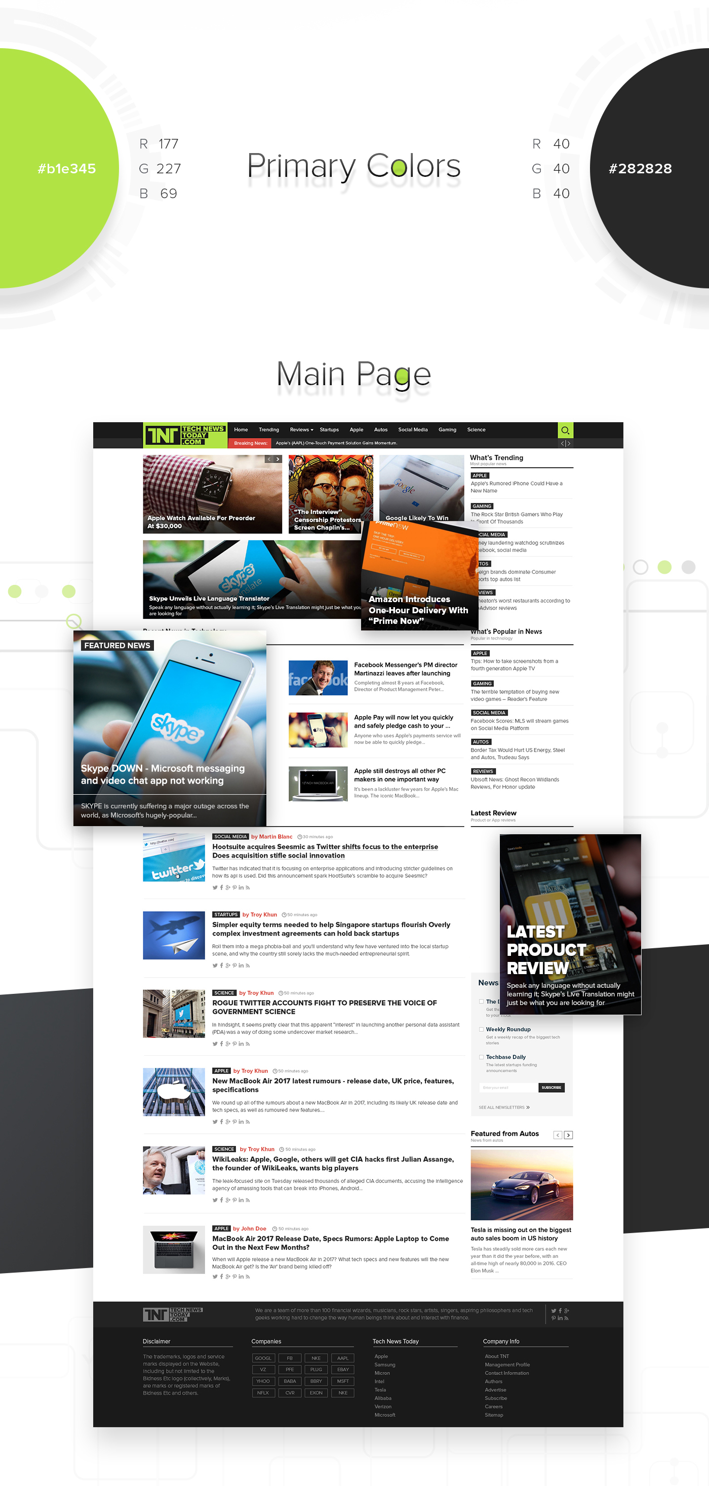 TNT Tech News Today Website Design Web Design  Website Mockup web mockup news website News Portal