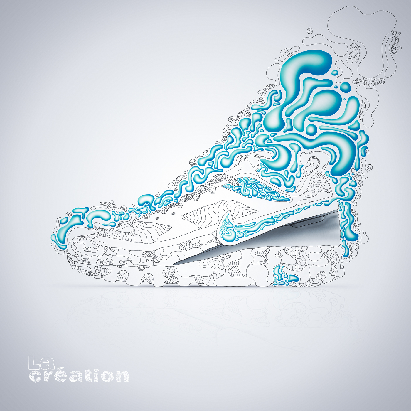 Nike Swoosh surreal abstract design speed apparel