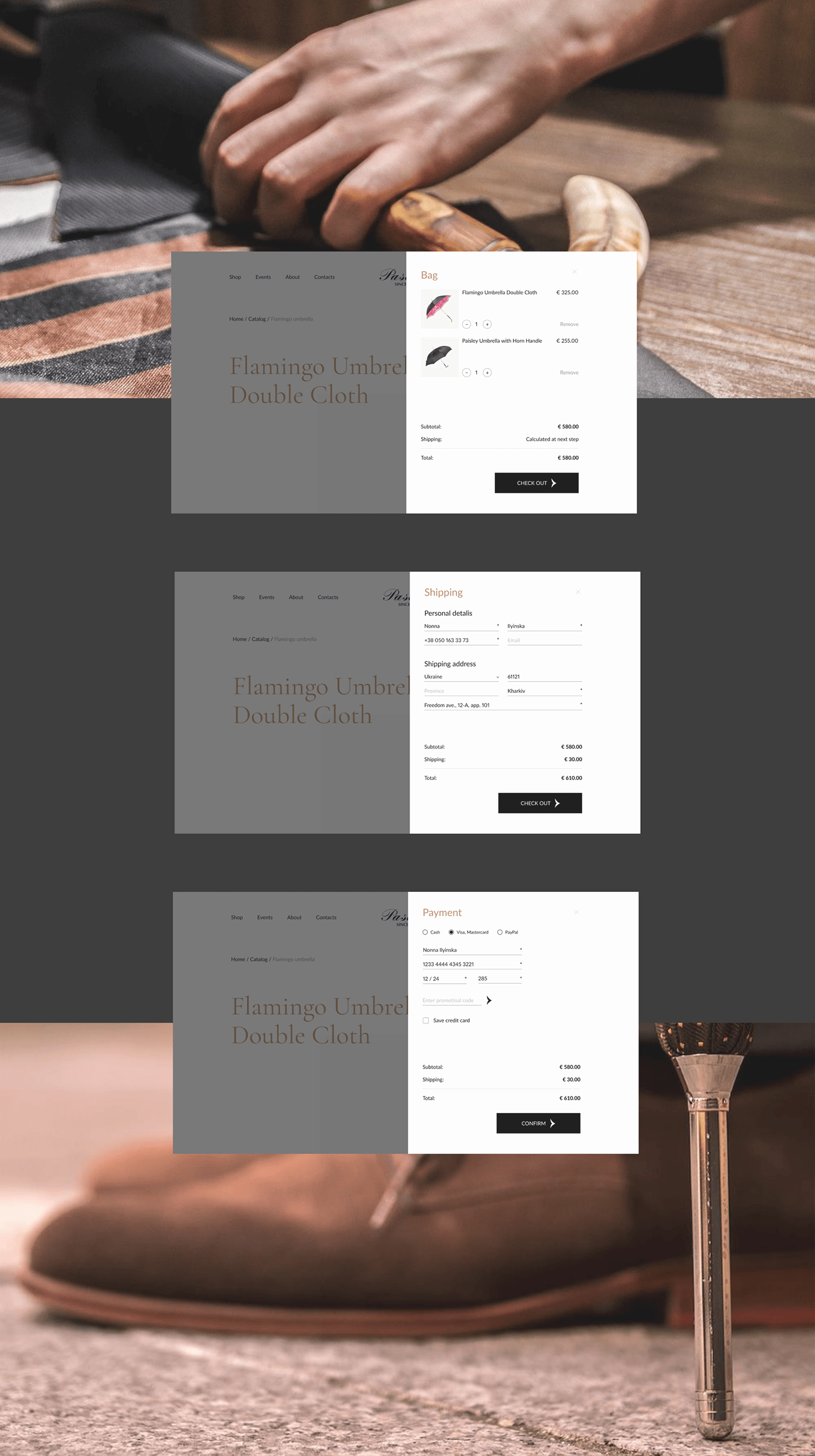 Ecommerce Fashion  Italy luxury brand online store typography   umbrellas uxui Webdesign интернет магазин