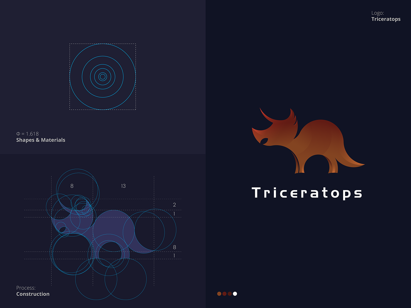 Golden Ratio animal logo circle grid colorful geometric creative best gradient abstract