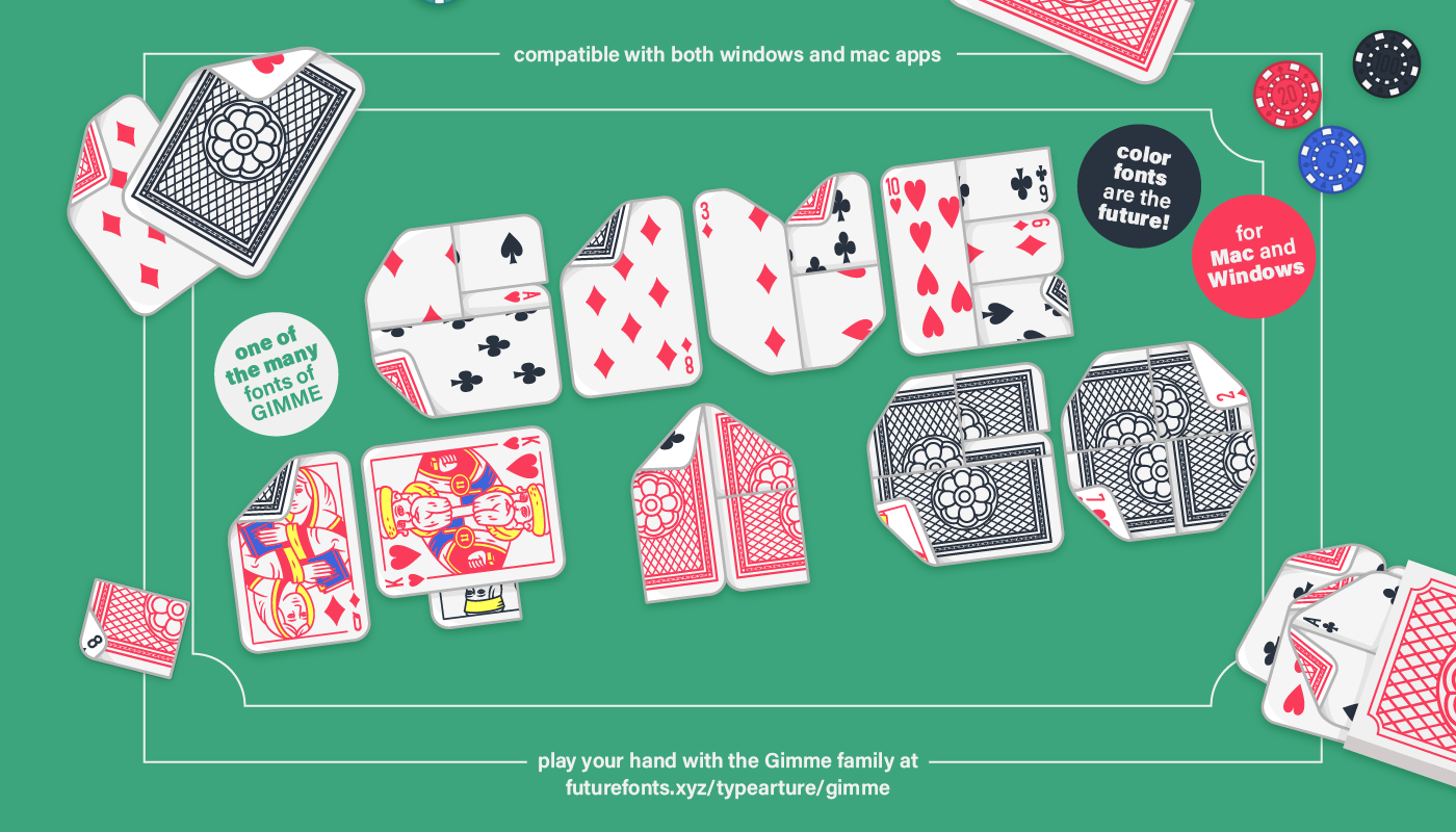 colorfont font Playing Cards Typeface Card Deck cards color font typedesign