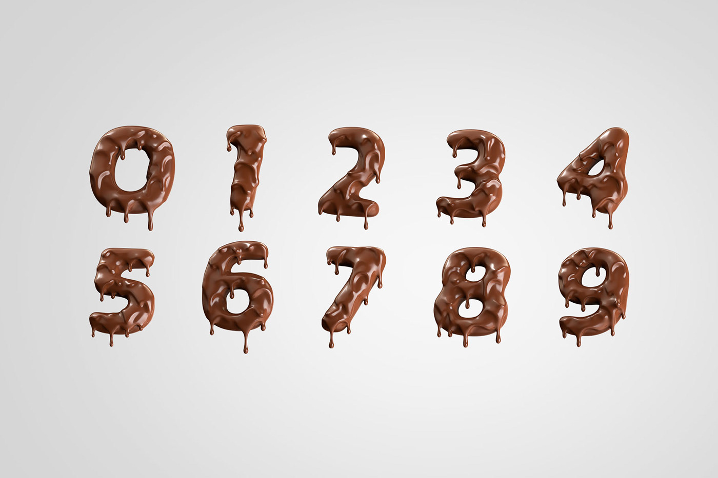 chocolate font Isolated lettering letters melting png psd Sweets text