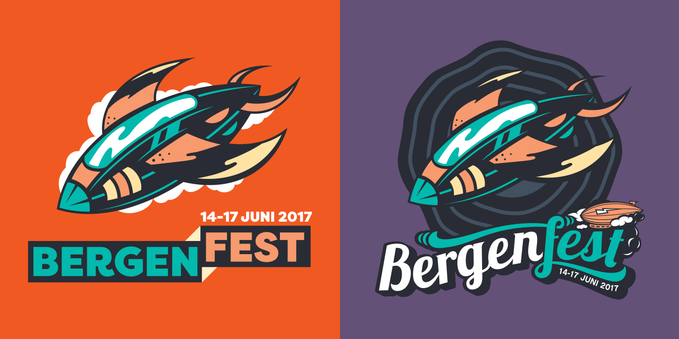 bergenfest Music Festival Space  rocket norway fjords Stage design ILLUSTRATION  adventure