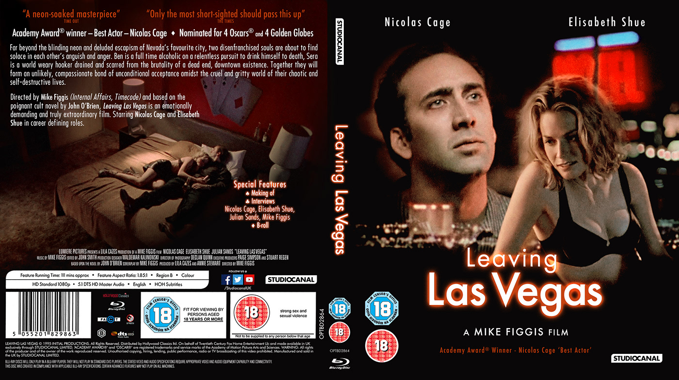 key art movie poster film poster DVD blu-ray leaving las vegas Cinema film packaging alternate movie artwork Netflix