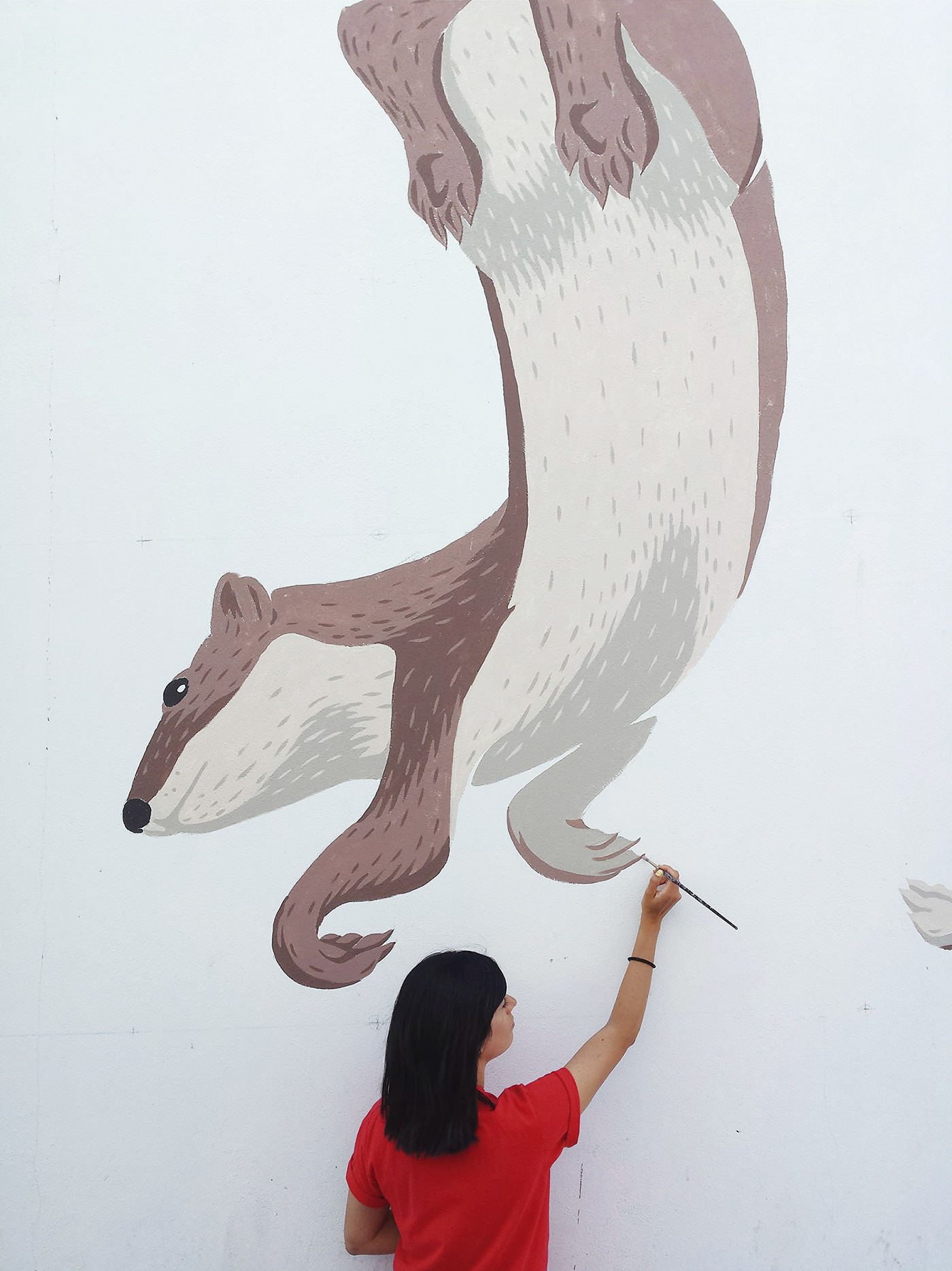 Walk&talk Azores weasel war dance Muralism wall colonialism irak Street Art  mustela
