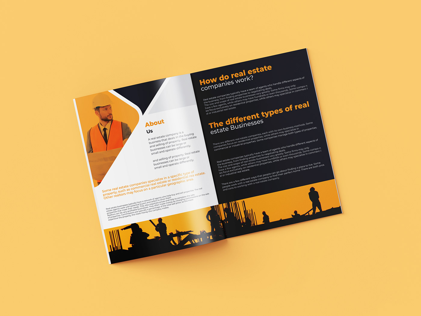 real estate brochure company profile brochure design minimalist catalog print brand identity stylish creativr