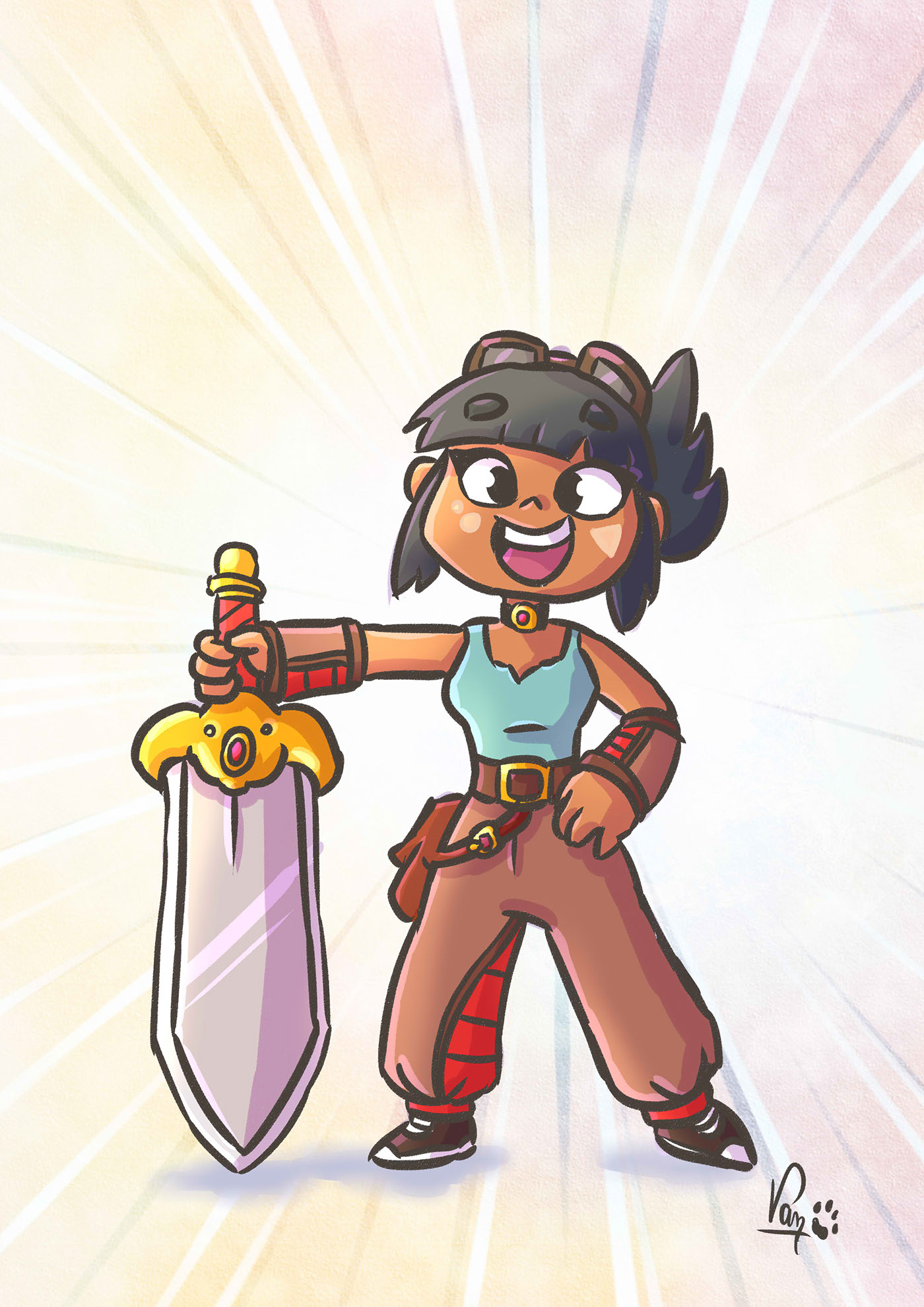 fanart game girl Sword cute ilustration