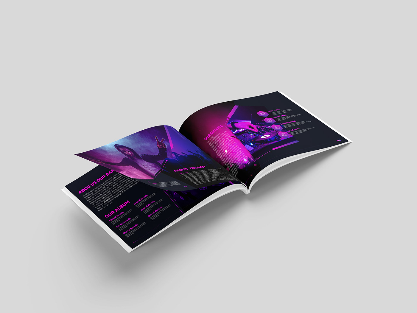 DJ Press Kit presskit EPK Design epk media kit design musician portfolio dj epk design dj music profile Dj press kit design music brochure design