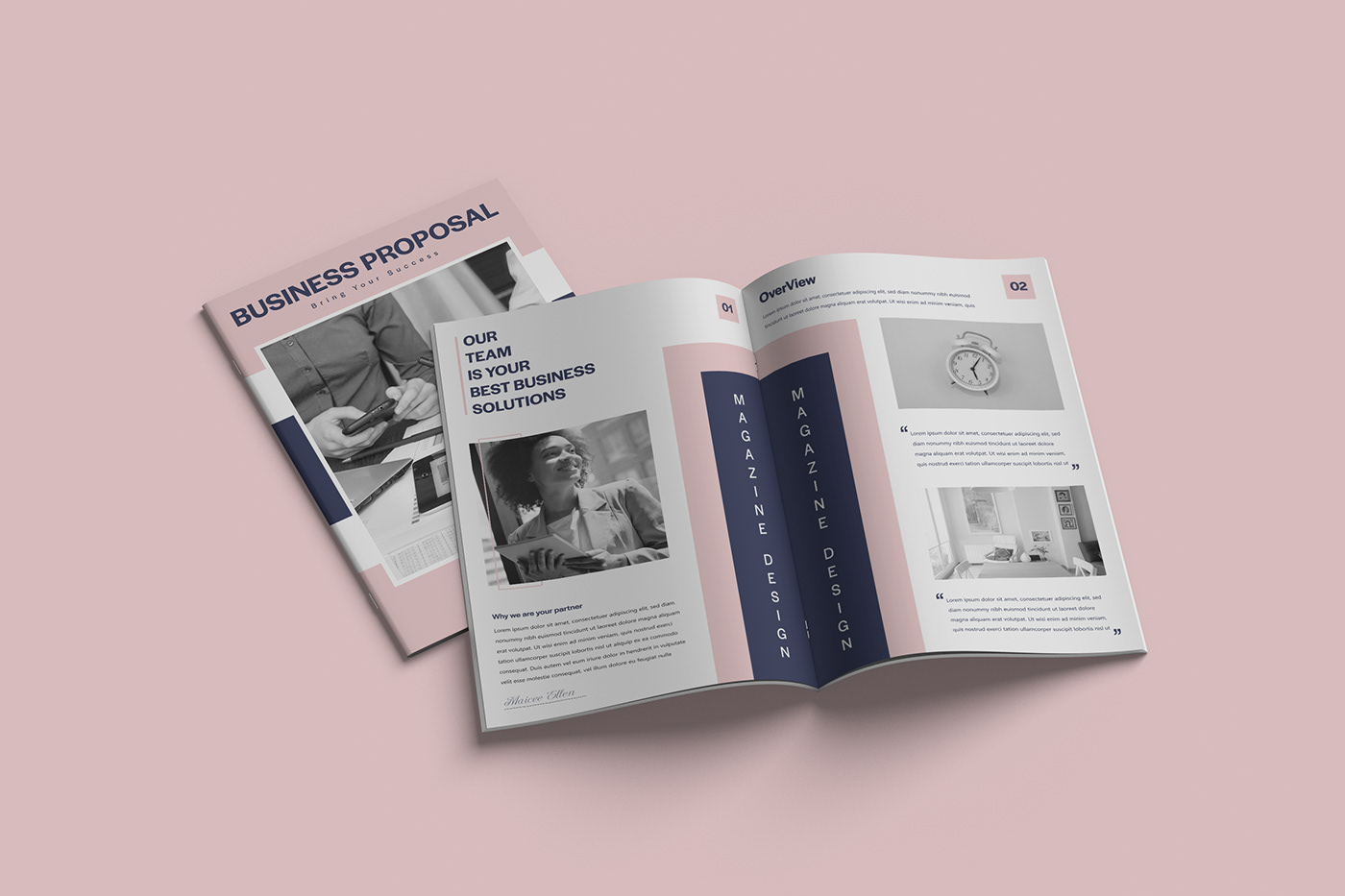 Booklet brochure clean corporate design Layout leaflet magazine modern professional