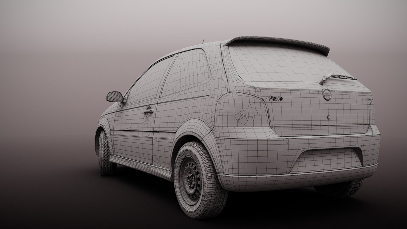 3D 3ds max automotive   car CGI corona elx fiat palio Render