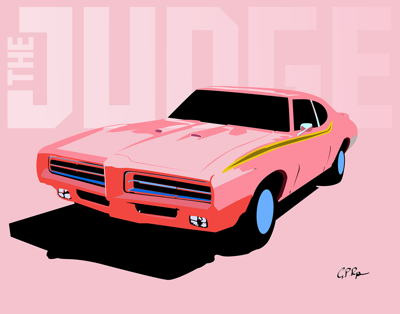 Pontiac gto The Judge american muscle  Classic muscle car vector wall art Digital Art 