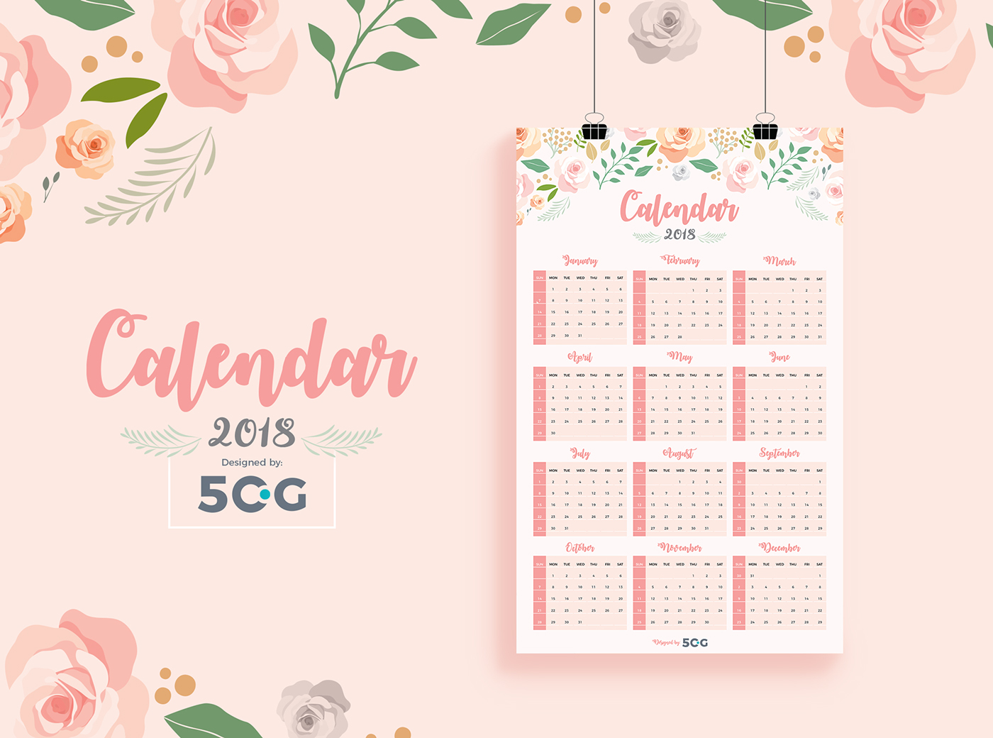2018 Calendar calendar 2018 calendar Calendar Template template freebie printable calendar free vector free template free