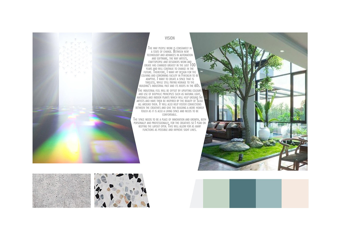 concept Interior Architecture interior design  Irish design Office Design prismatic light Retail design soft colours vision