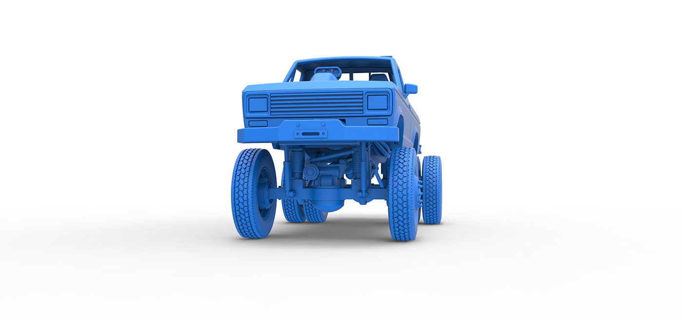 Monster Truck v8 toy 3D printable 4x4 PICKUP Truck 4x4x4 mega truck