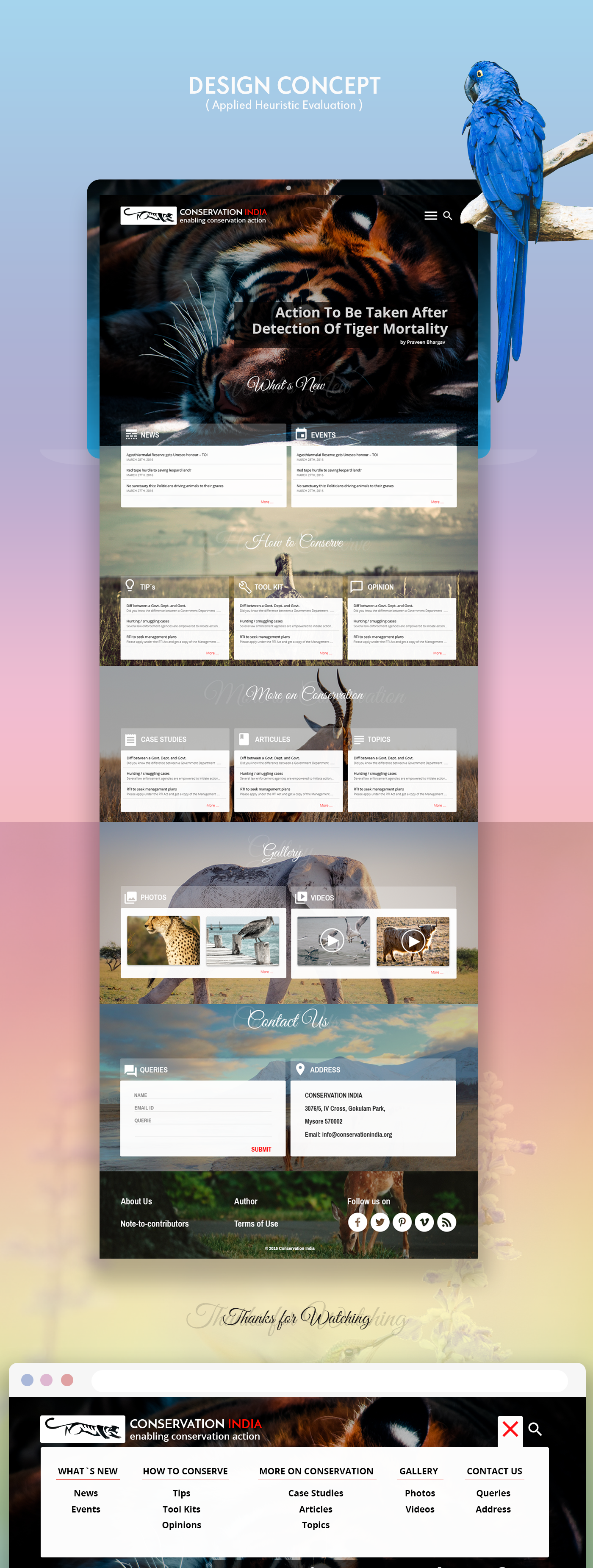 web concept redesign Heuristic Evaluation conservation india