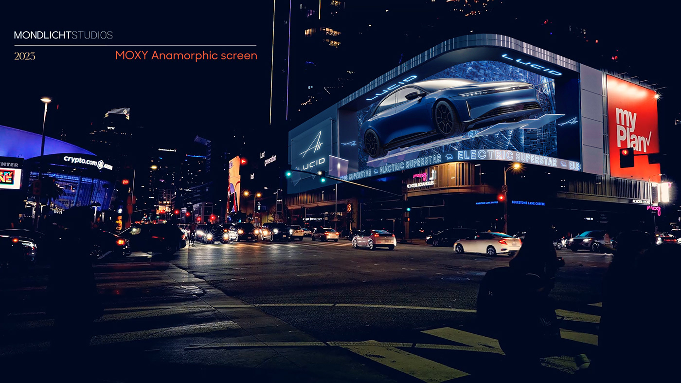 3D Billboard corner led Outdoor Advertising  lucid Digital Art  3D automotive   car CGI