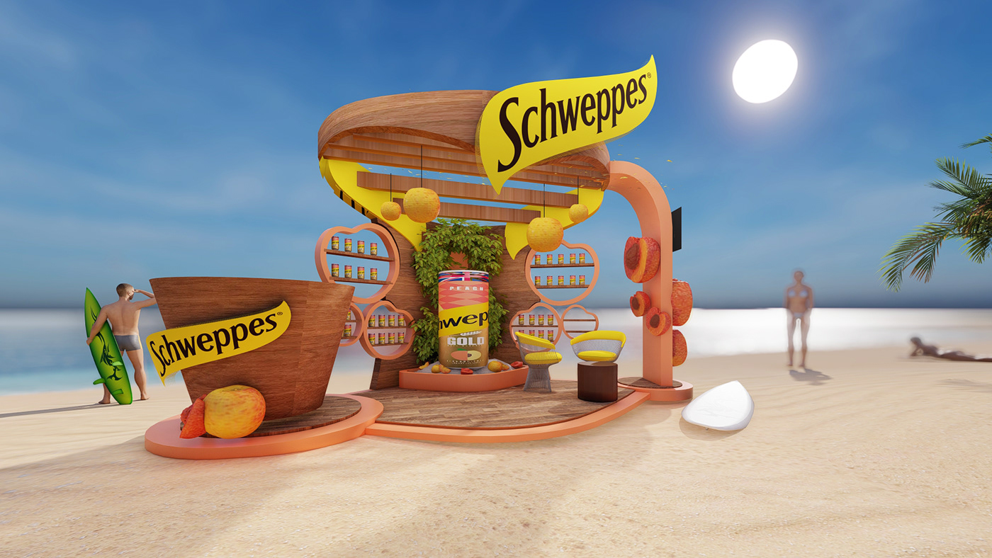 3D Exhibition  booth Stand Event Advertising  marketing   brand identity Rhino schwepps