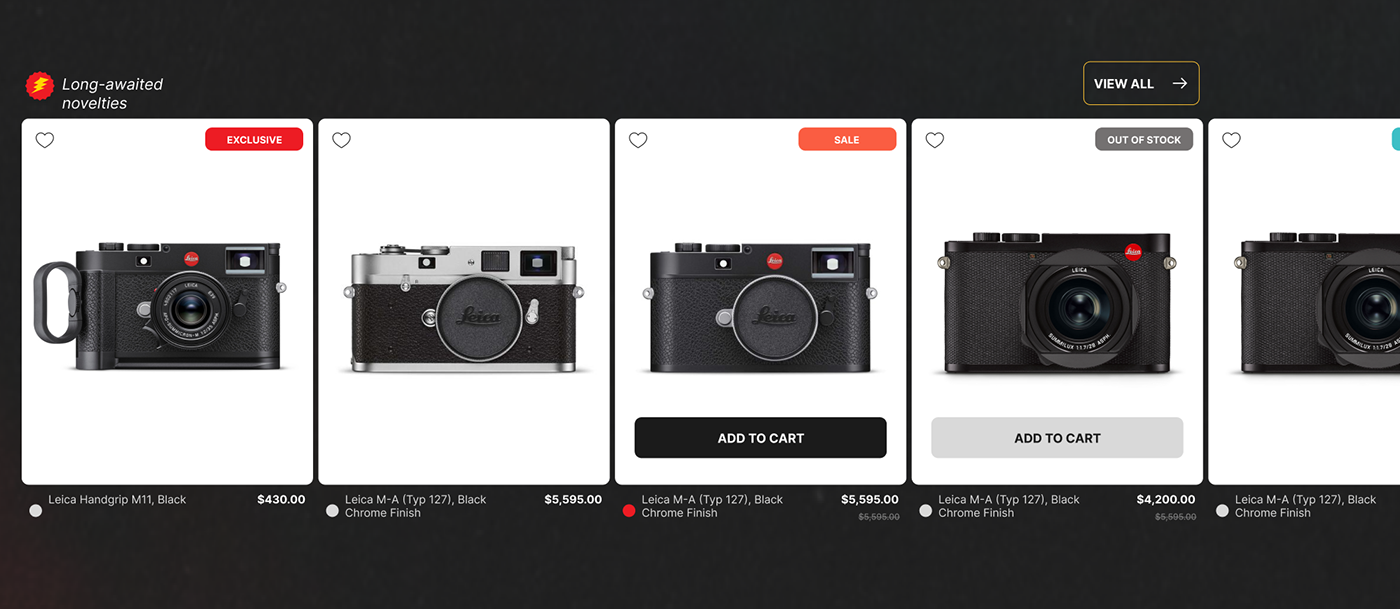 UI/UX Figma user interface store design shop motion design animation  Leica Photography  leicacamera