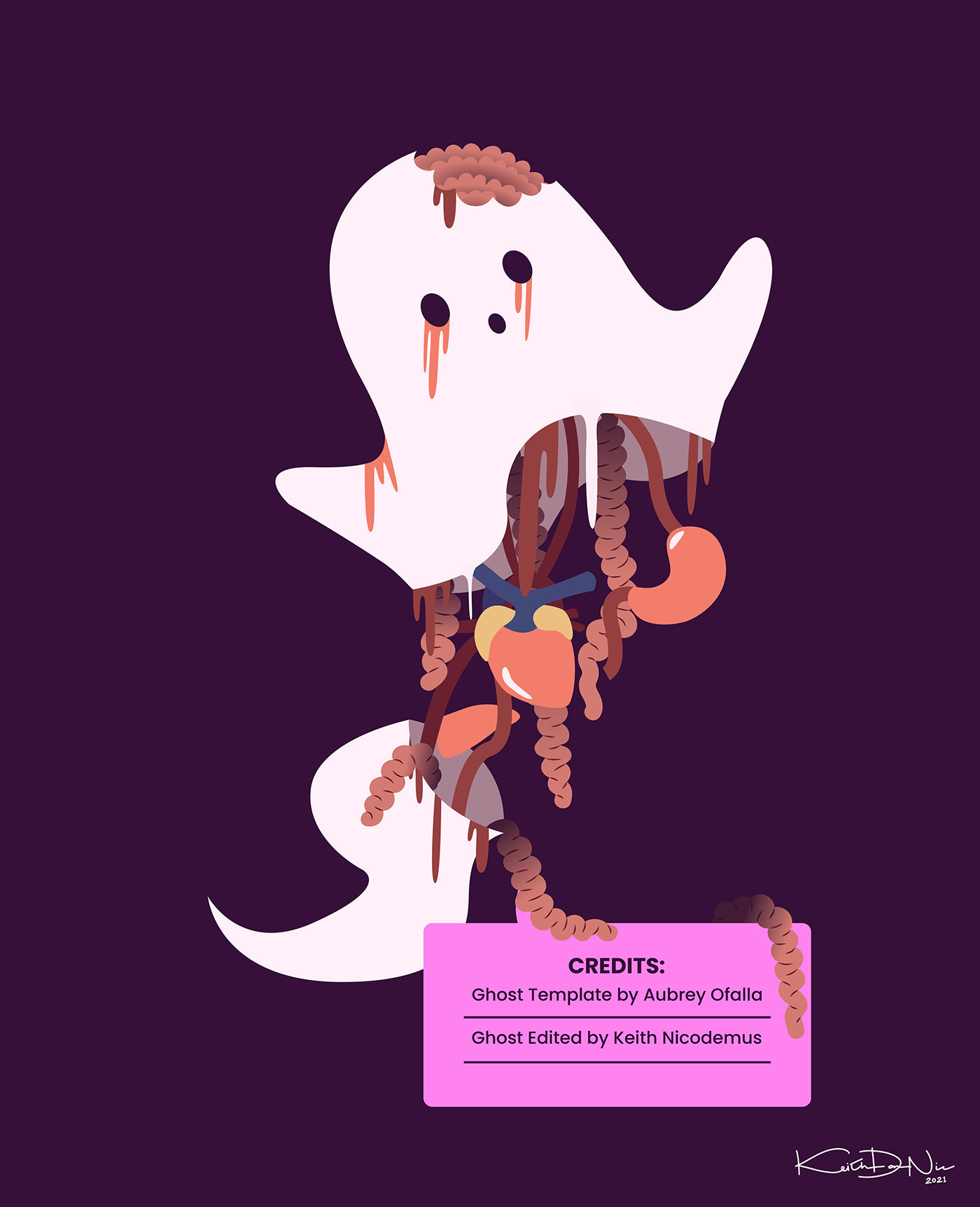 adobe illustrator art cartoon digital illustration ghost gore Halloween horror ILLUSTRATION  setherpiece