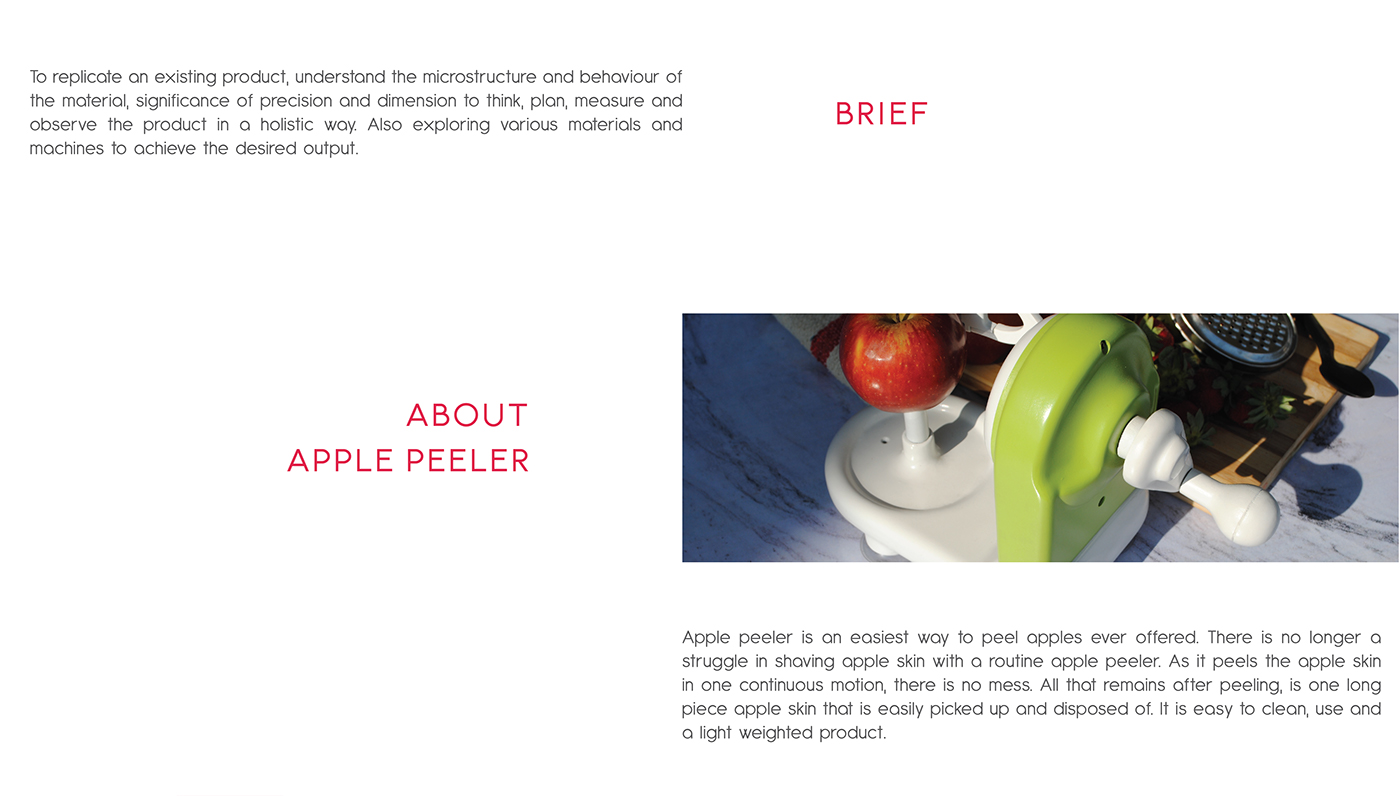 product design  Model Making apple peeler workshop skills Product Photography