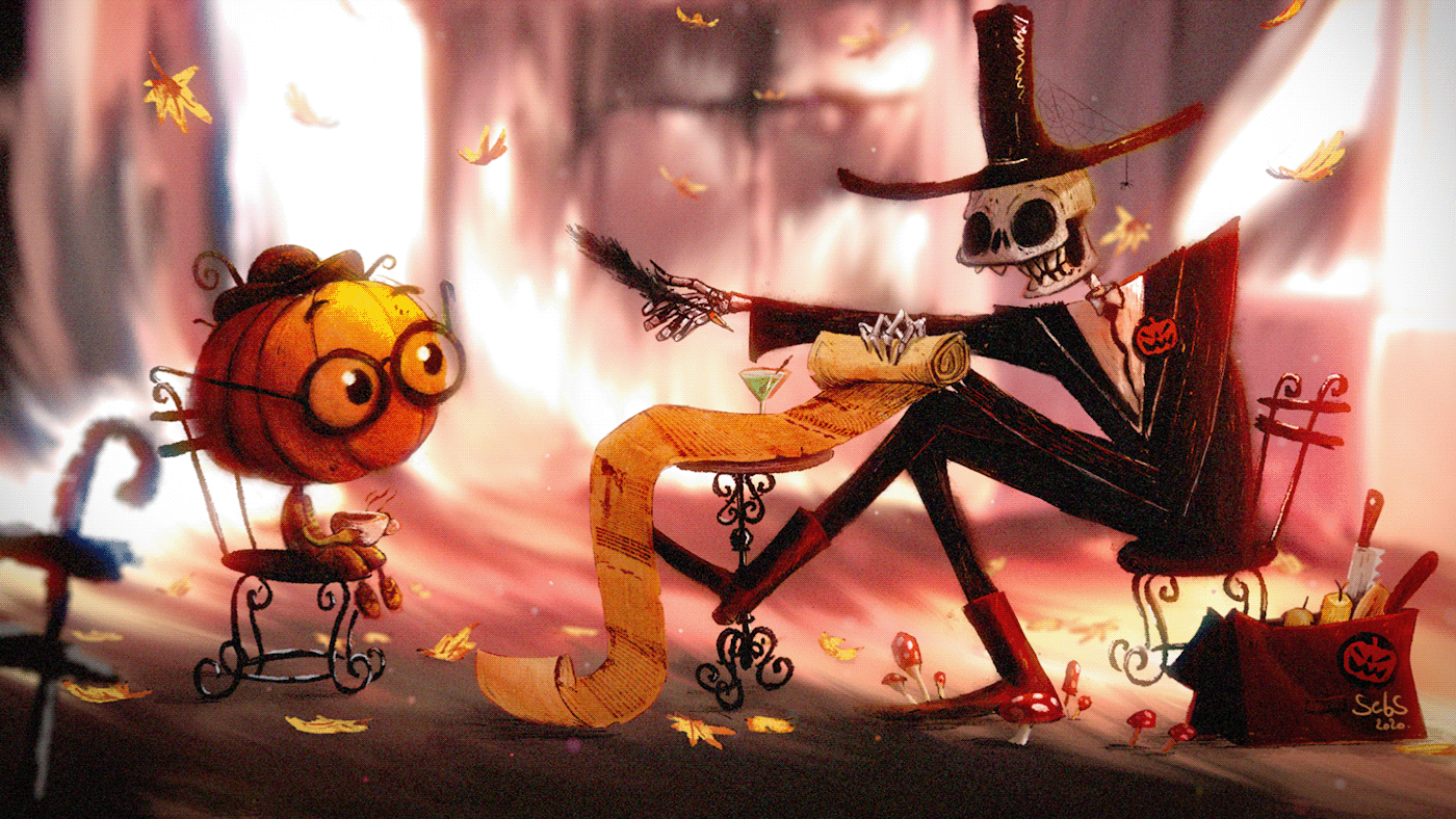 animation  Character design  concept art Halloween ILLUSTRATION  traditional animation