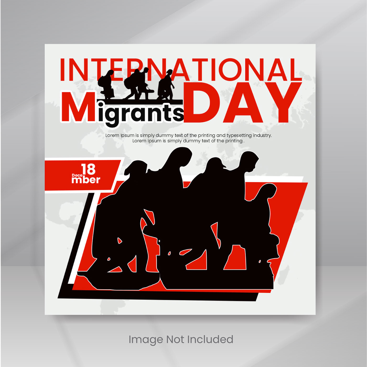 international day Instagram template social media template Instagram Post Post template social media instagram template digital template migrant square template