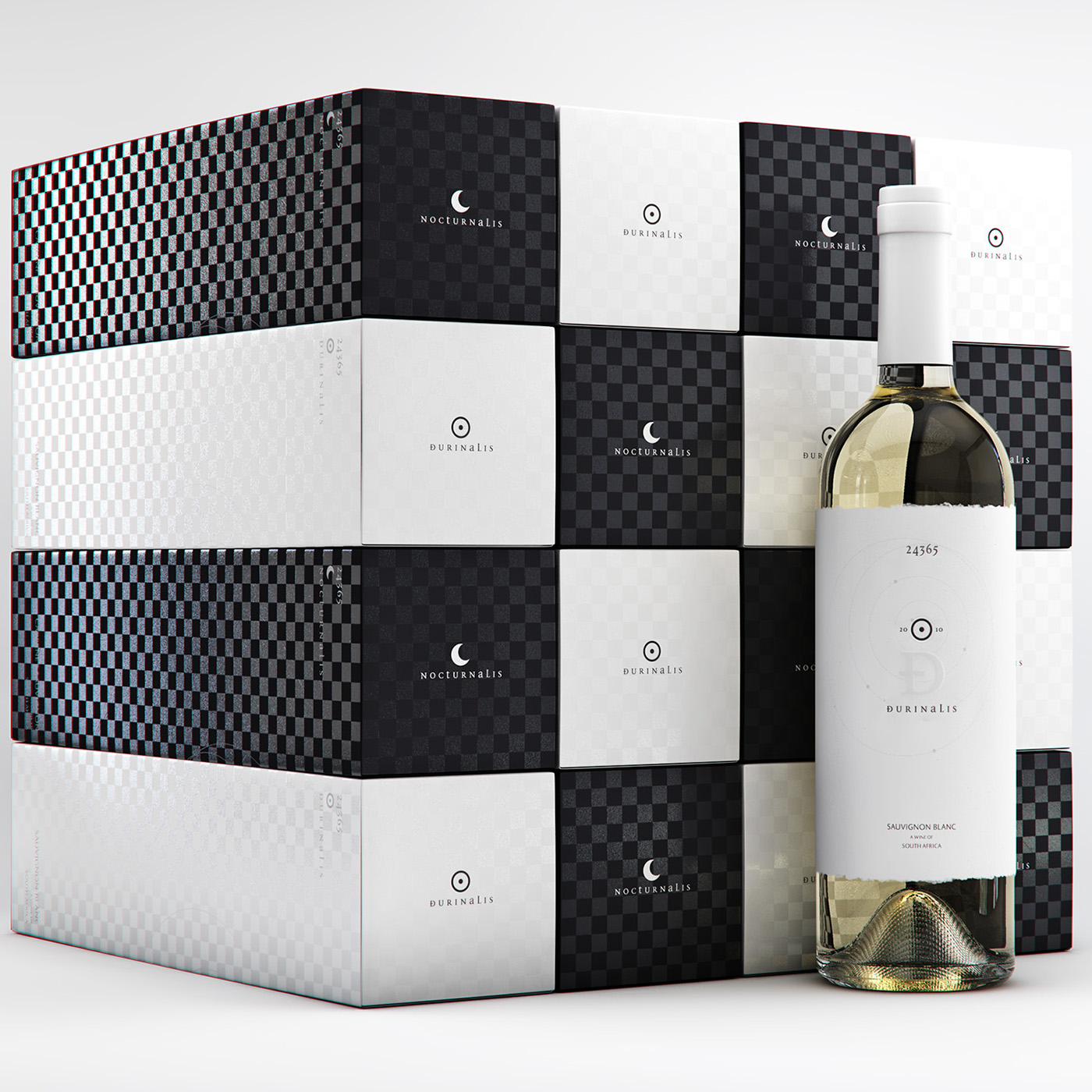 Marcel Buerkle brand logo Logo Design brand identity Marcel buerkle wine Label visualization 3d render glass bottle box black & white