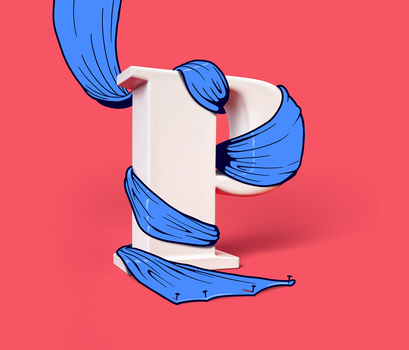 alphabet 3d-lettering mixed media cartoon comic 3D typography 3D 2D Letter 3D lettering cel shading