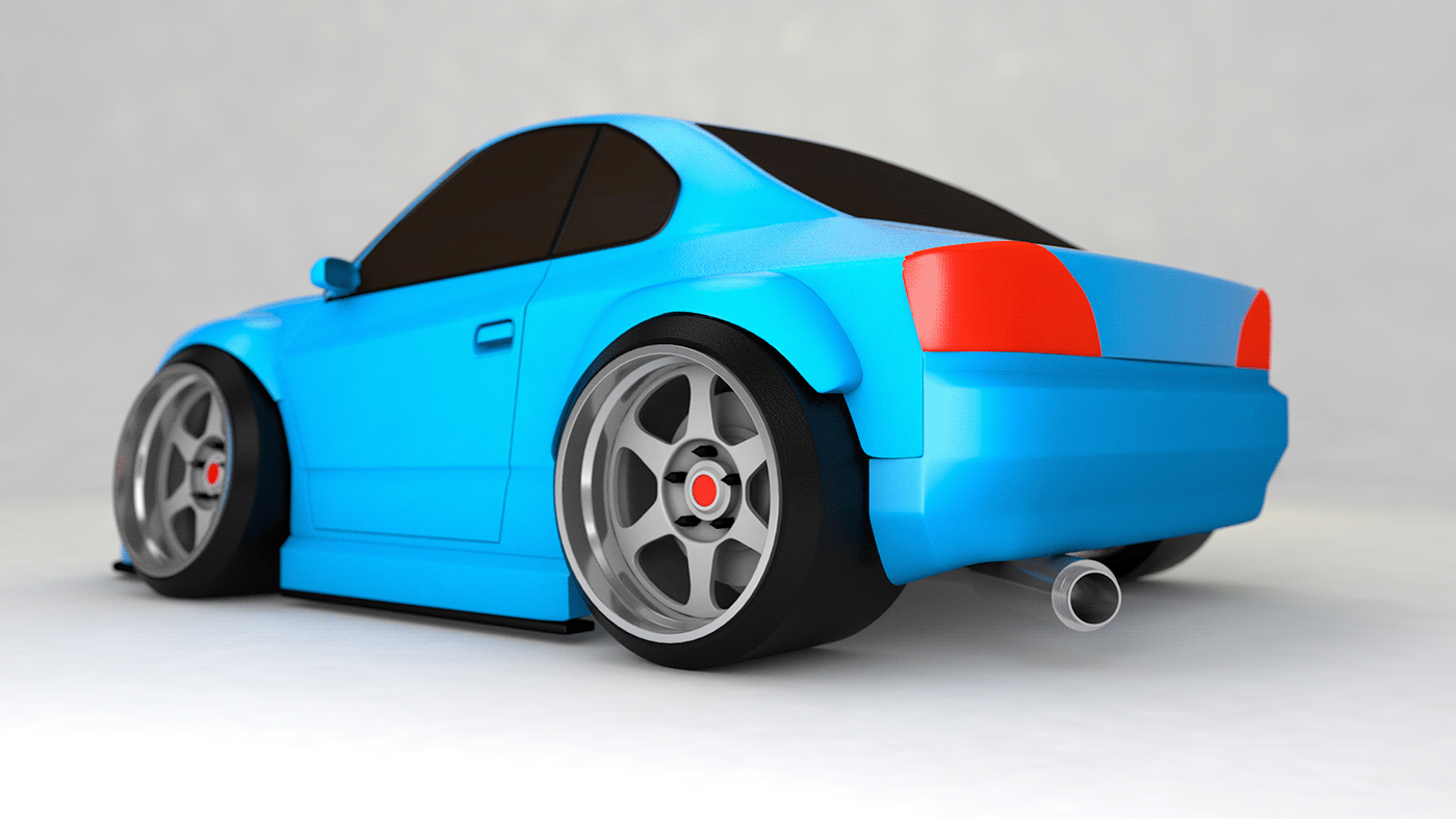 3D 3d car automotive   car drift Nissan Render S15 Silvia toon
