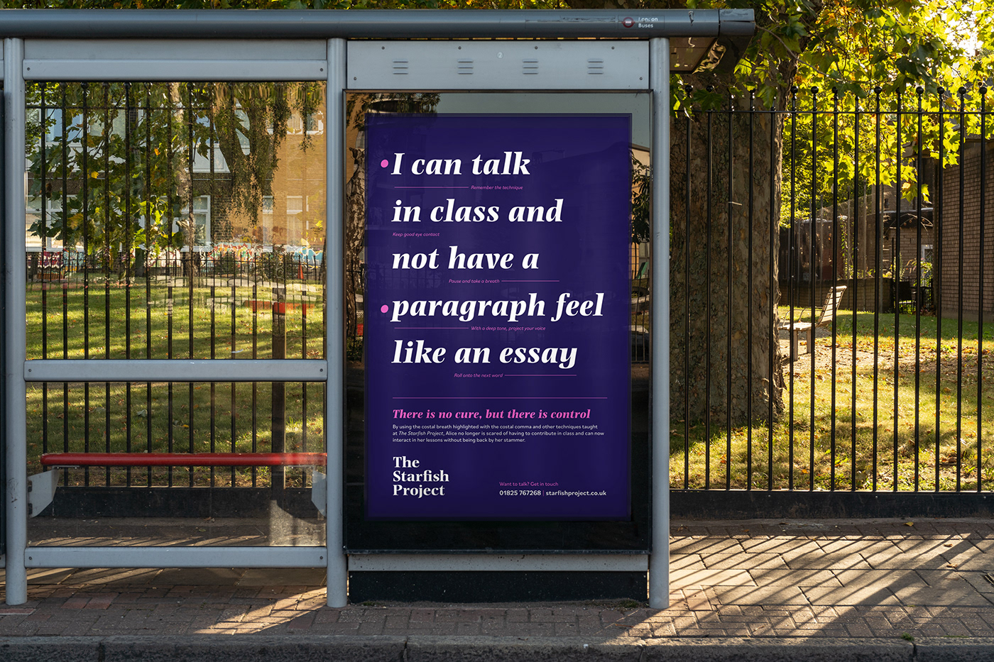 stammer speech poster bus stop D&AD monotype advert campaign charity typography  