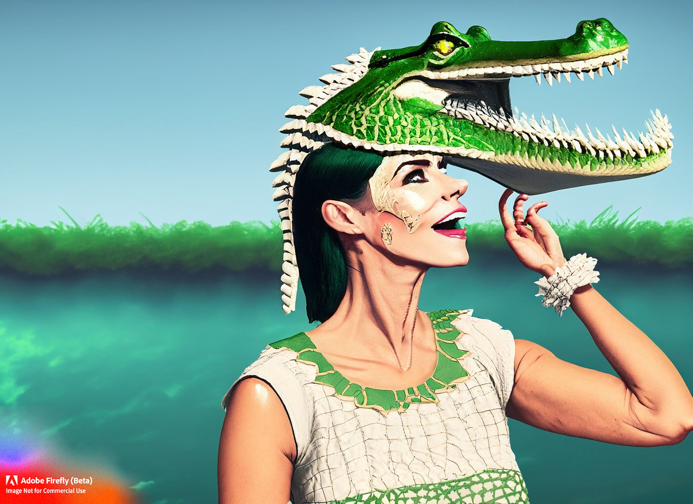 alligator gator face Ai Art artificial intelligence generative generative art ai woman women