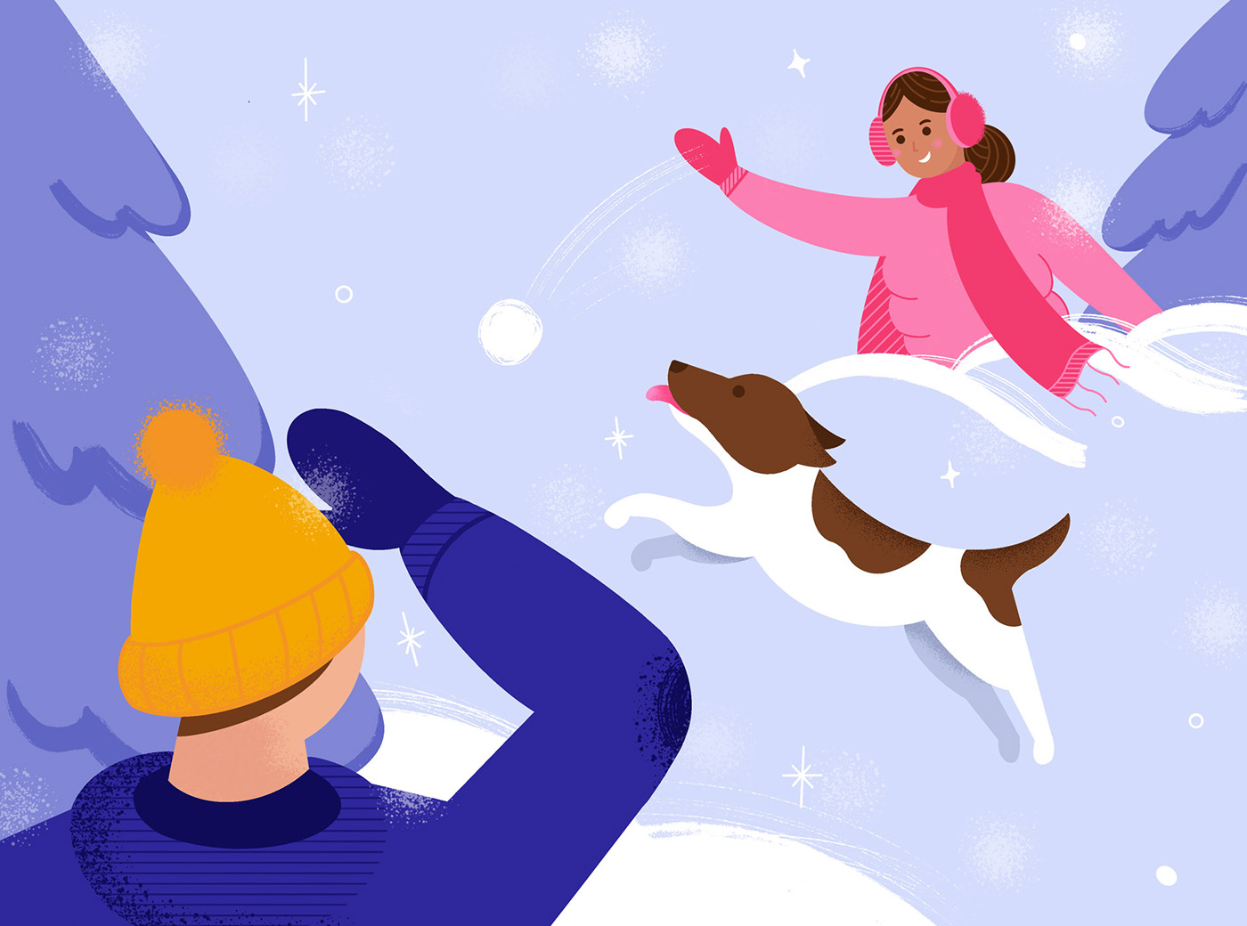 Adobe Photoshop animals Character design  Christmas ILLUSTRATION  Procreate snow vector