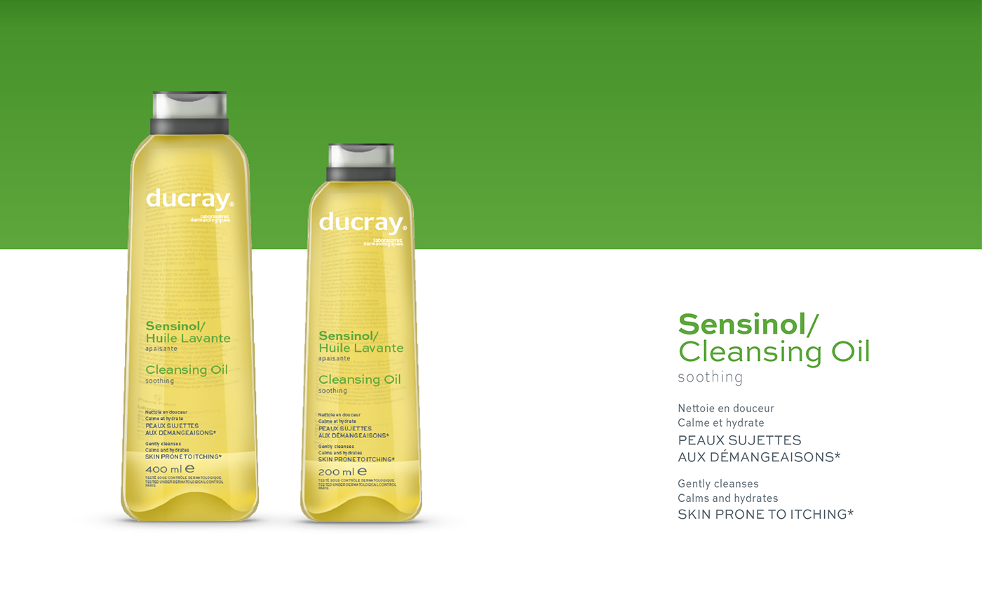 Ducray sensinol package design  EPDA Awards student project French less is more 3D mockups Mockup green plastic