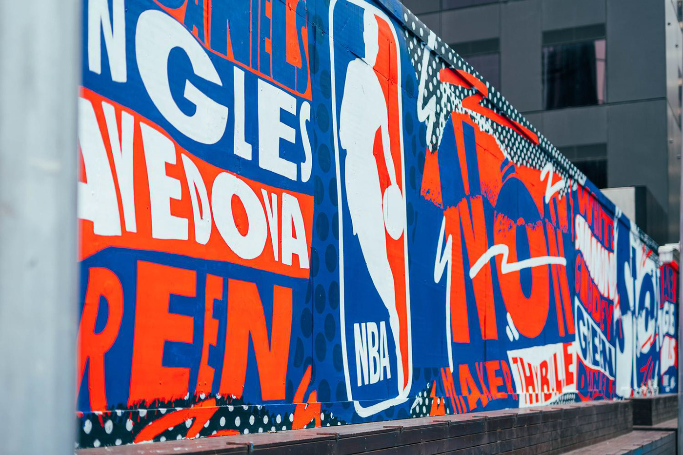 art design graphic design  Mural NBA painting   streetart type typography   Urbanart